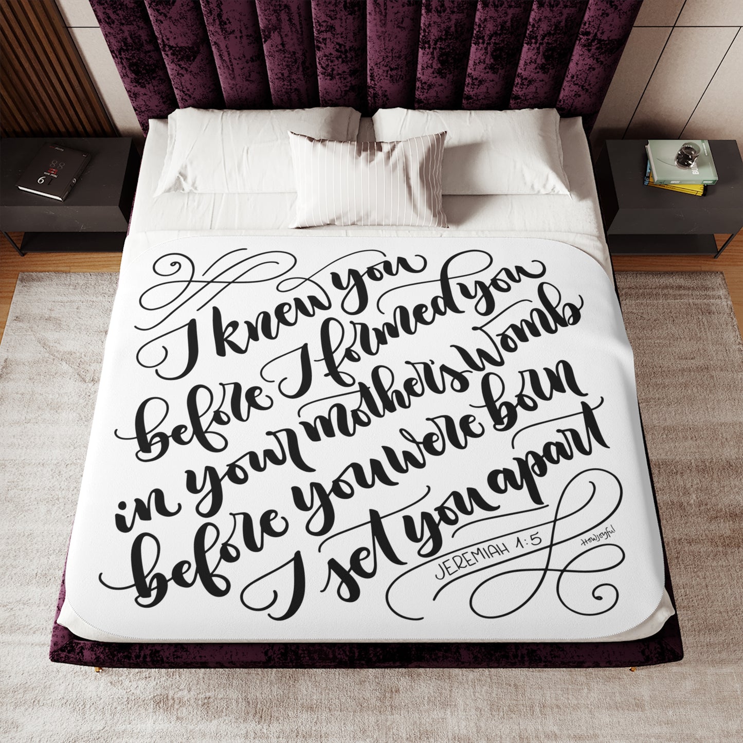 I knew you before I formed you in your mother's womb - Jeremiah 1:5 - Sherpa Blanket - howjoyfulshop
