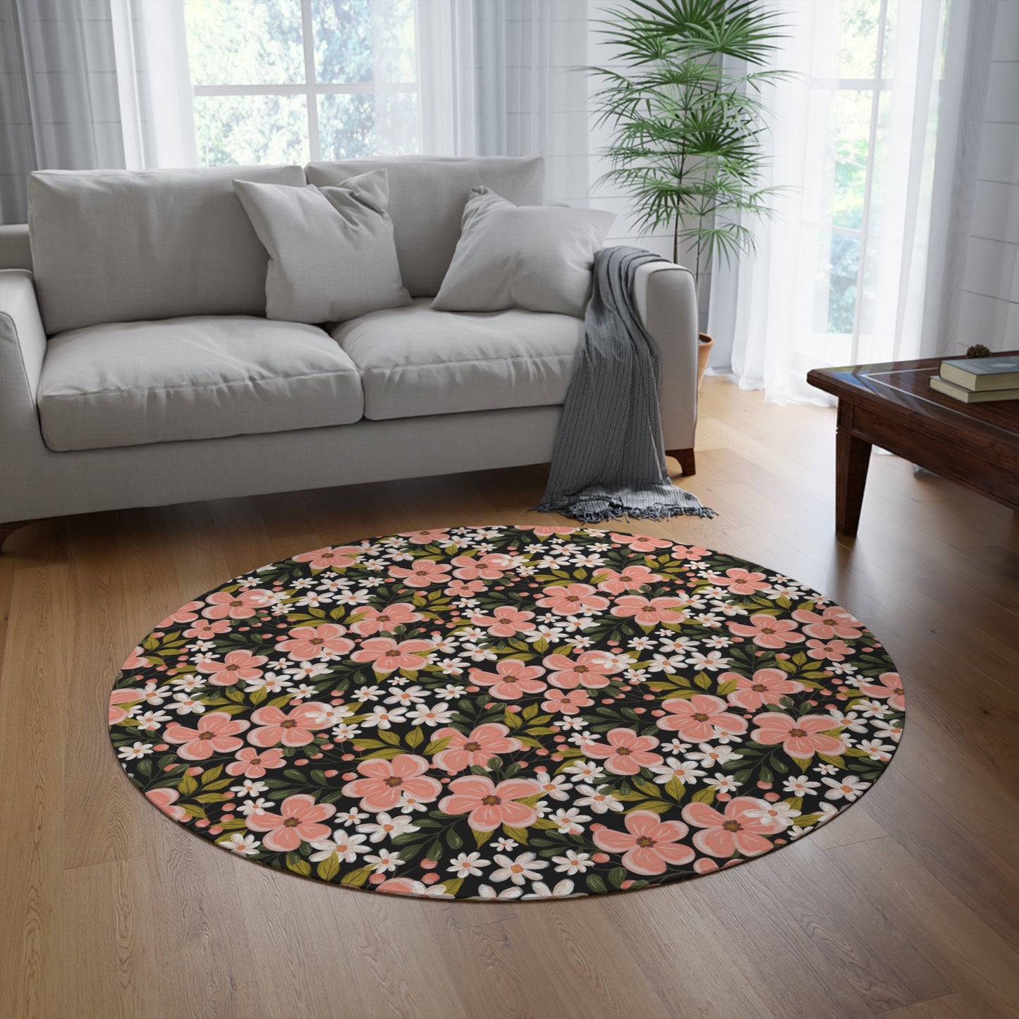 Pink Wildflower Area Rug - howjoyfulshop