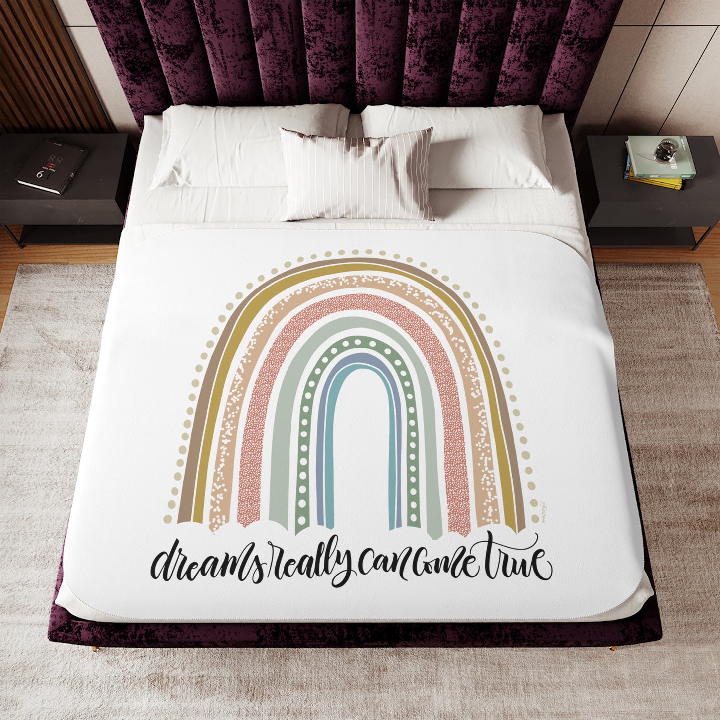 Dreams come true - Rainbow - Sherpa Blanket - howjoyfulshop