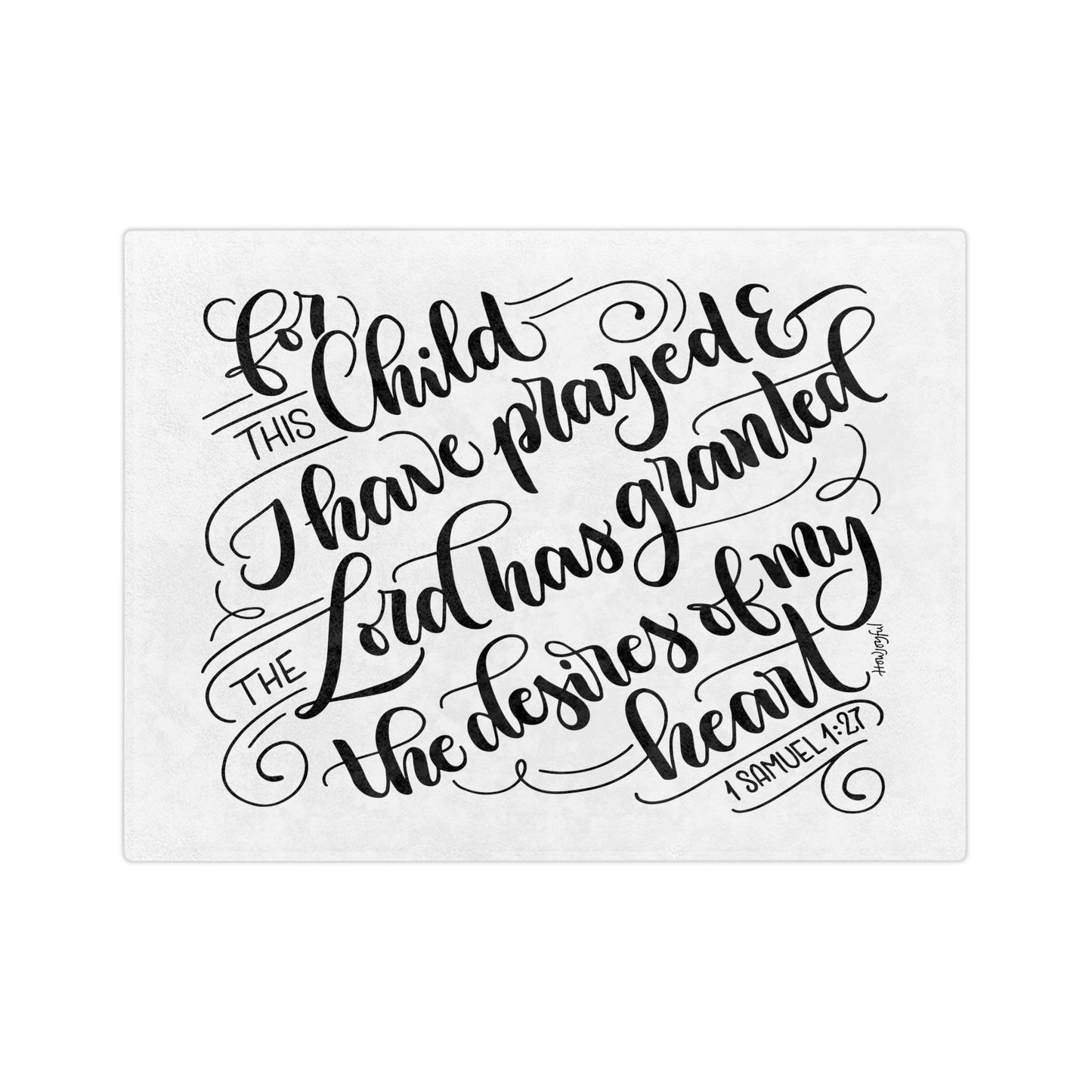 For this Child I have prayed - Velveteen Blanket - howjoyfulshop