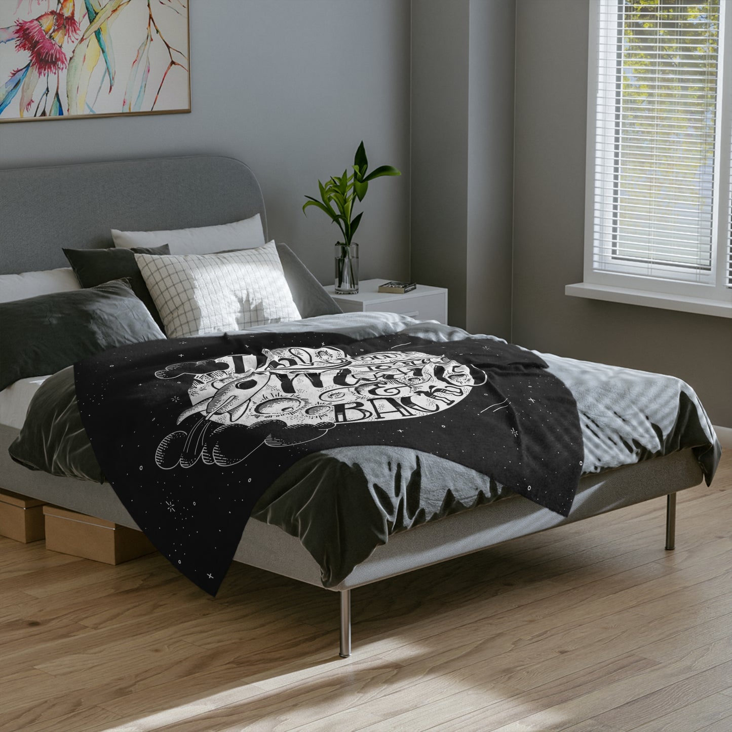 I love you to the moon and back - Velveteen Blanket - howjoyfulshop