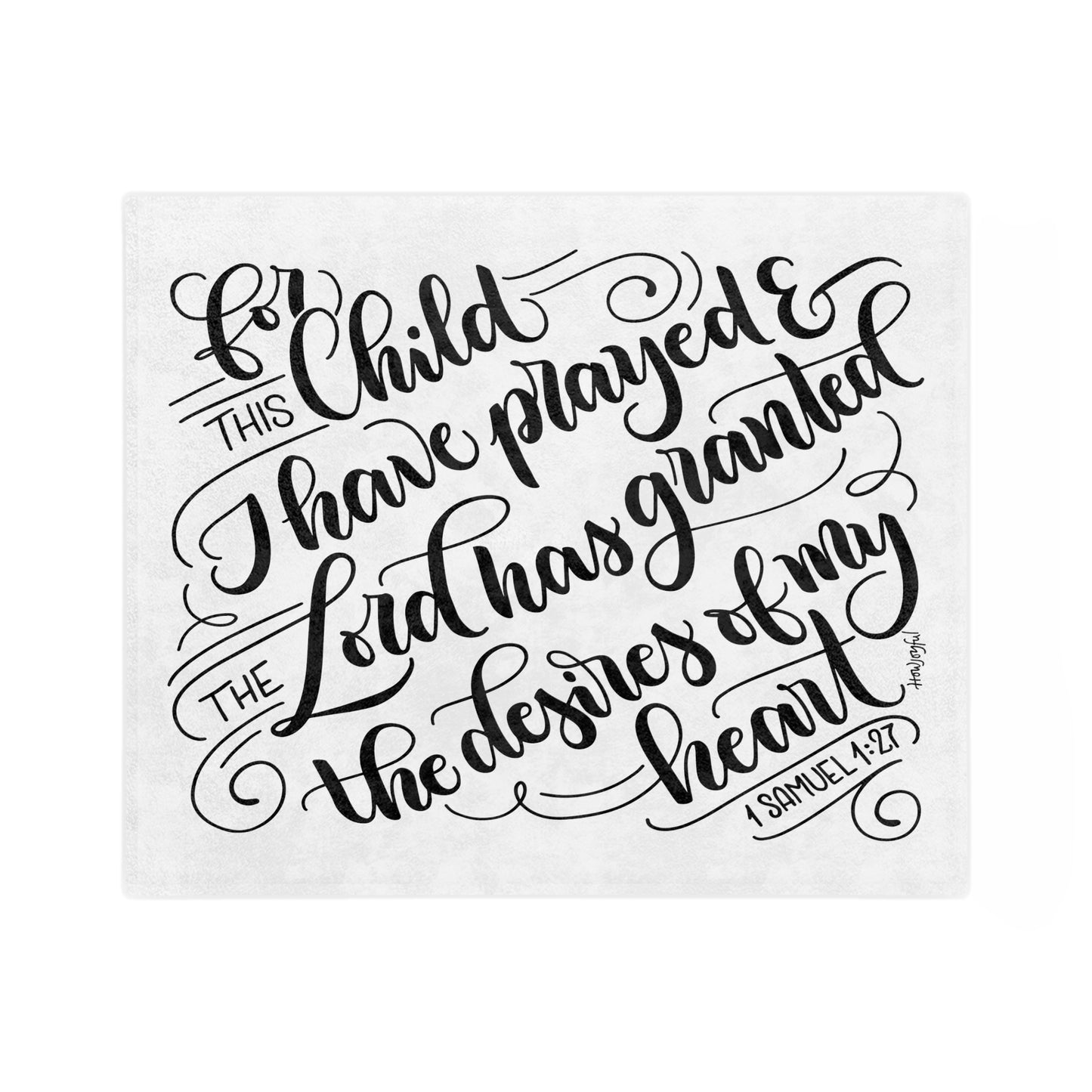 For this Child I have prayed - Velveteen Blanket - howjoyfulshop