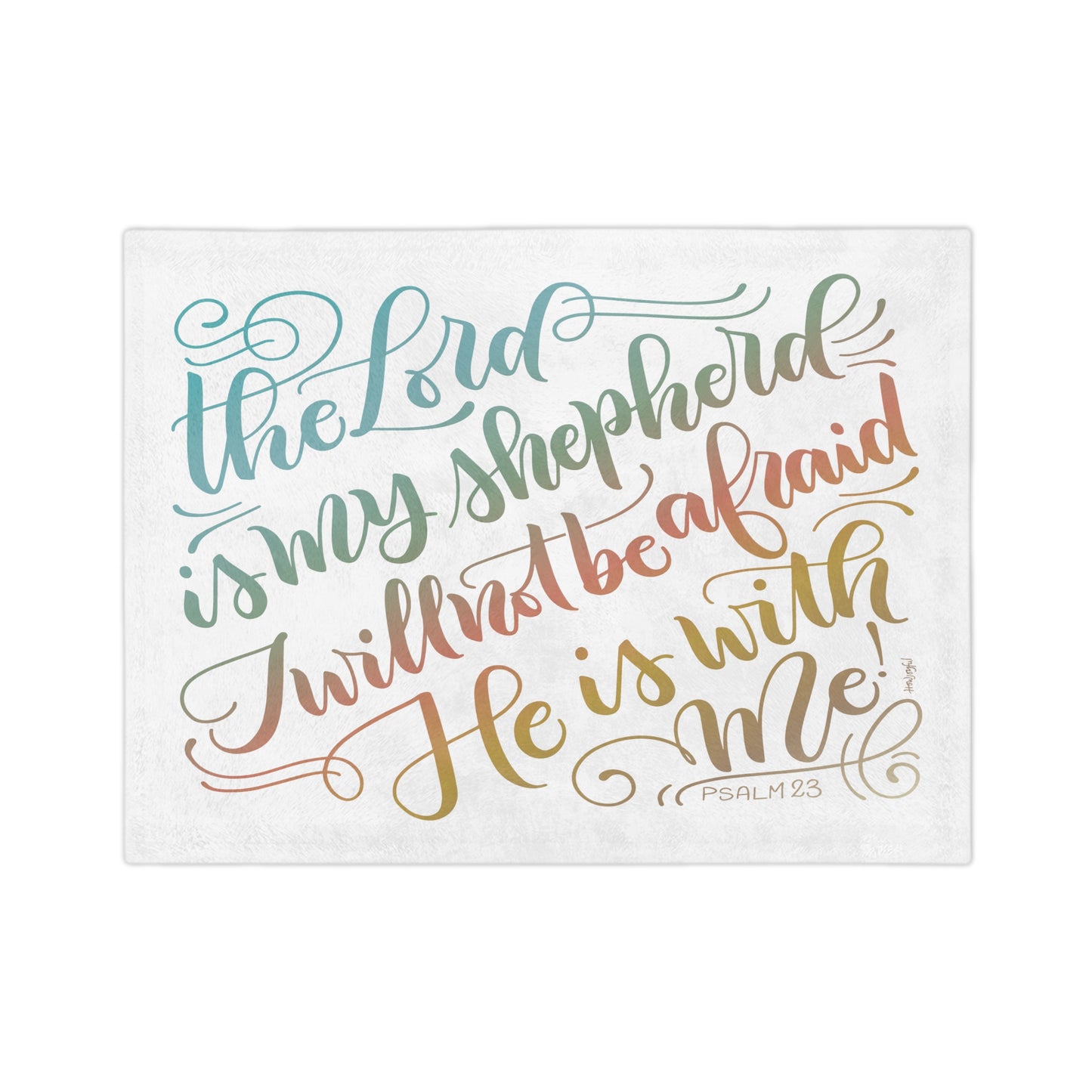 The Lord is my shepherd - Psalm 23 - Rainbow Velveteen Blanket - howjoyfulshop