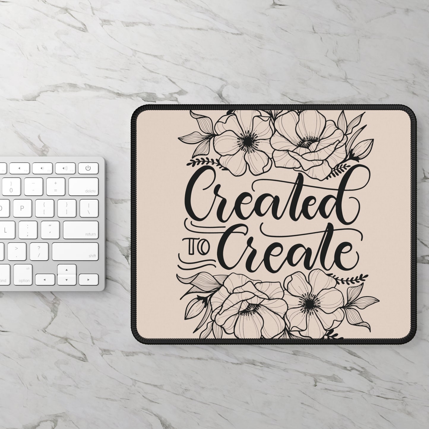 Created to Create - Tan Mousepad - howjoyfulshop