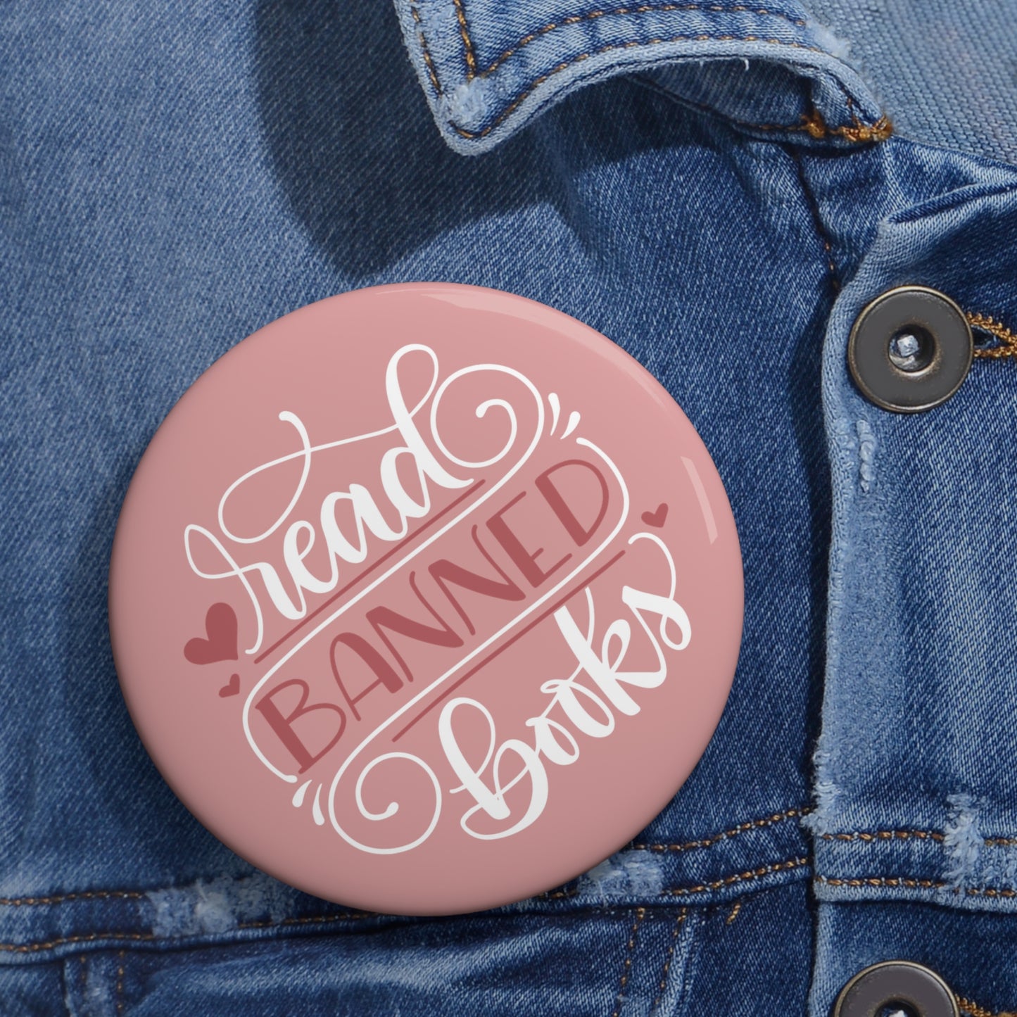 Read Banned Books - Round Pin Rose - howjoyfulshop