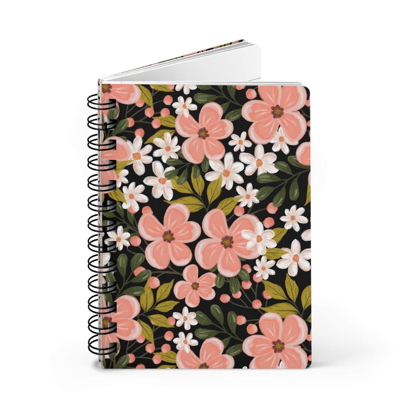 Pink Wildflower - Spiral Bound Journal - howjoyfulshop