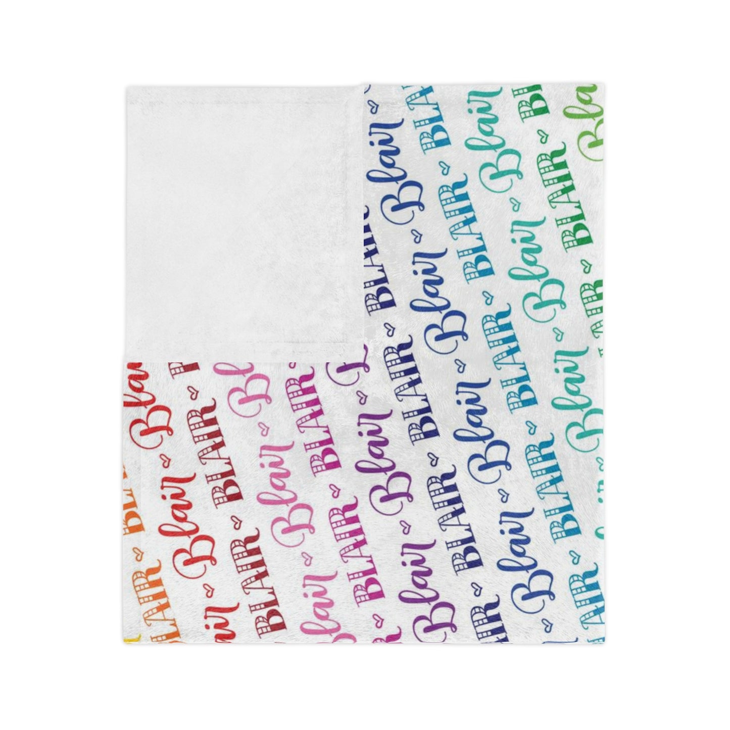 Personalized Lettered Rainbow Velveteen Blanket - howjoyfulshop