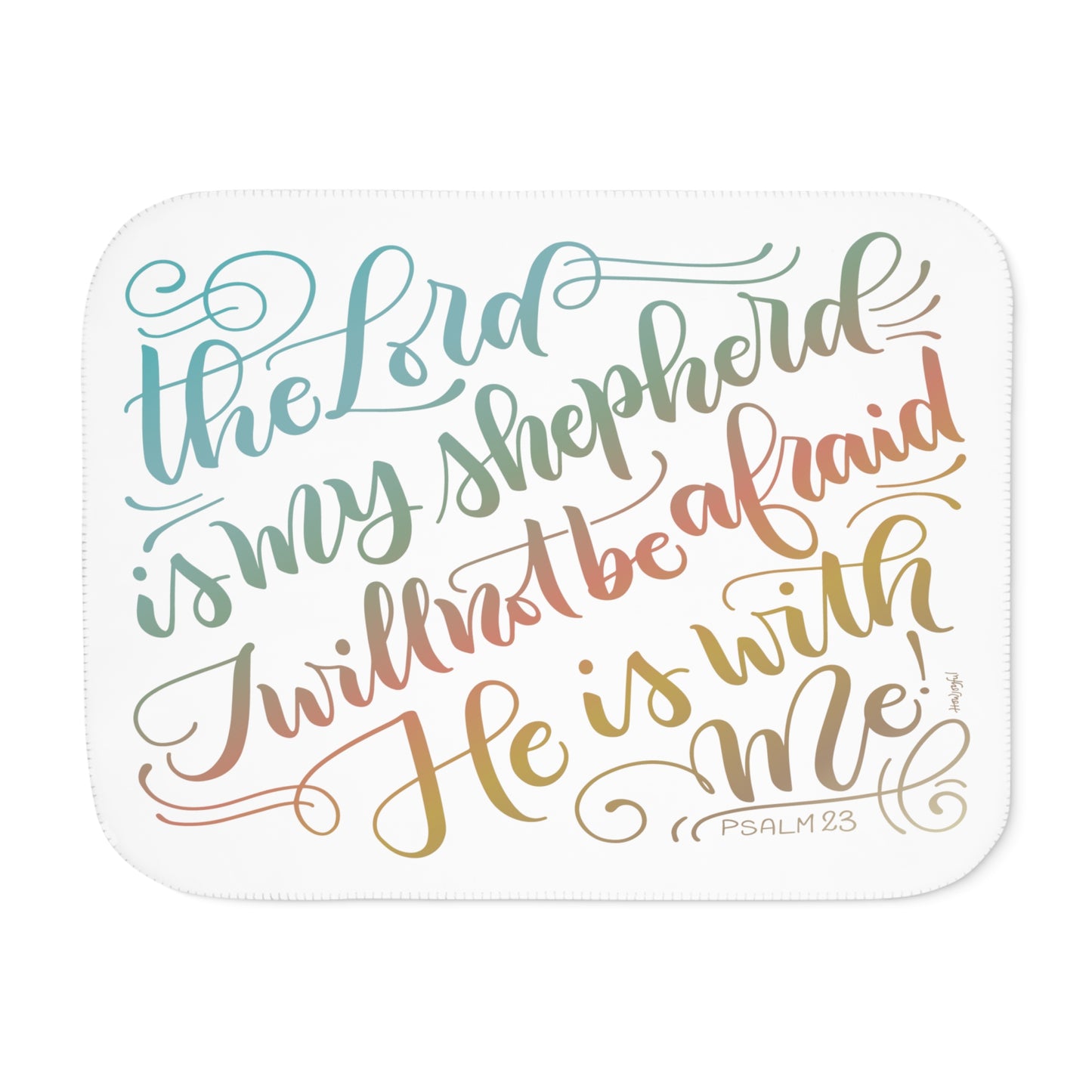 The Lord is my shepherd - Psalm 23 - Rainbow - Sherpa Blanket - howjoyfulshop