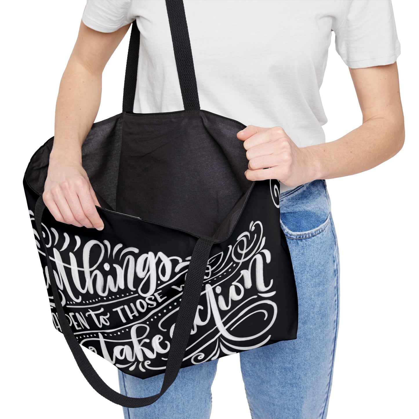 Great things happen to those who take action - Weekender Tote Bag - howjoyfulshop