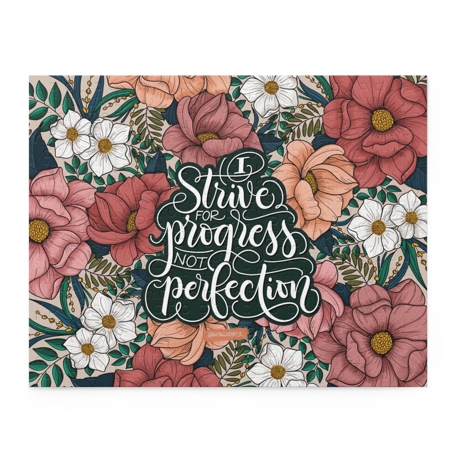 I strive for progress not perfection - Affirmation Puzzle - howjoyfulshop