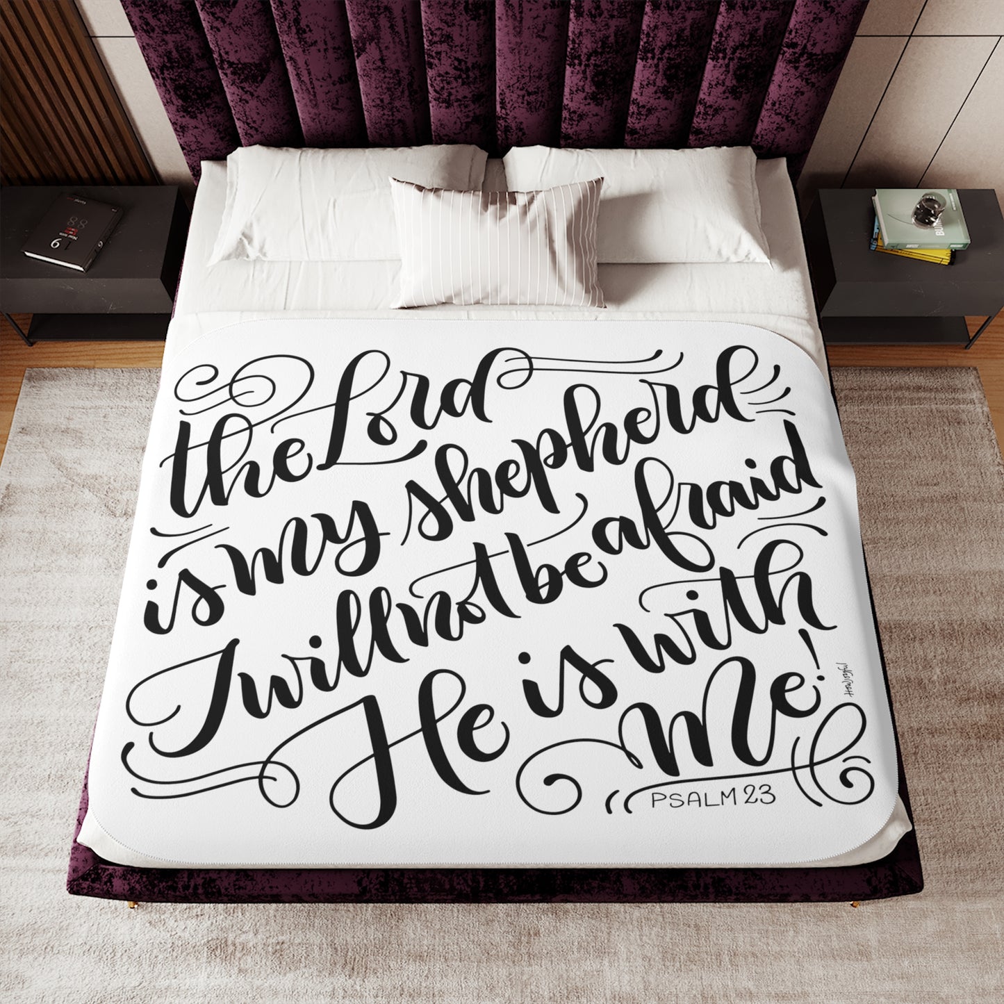 The Lord is my shepherd - Psalm 23 - Sherpa Blanket - howjoyfulshop