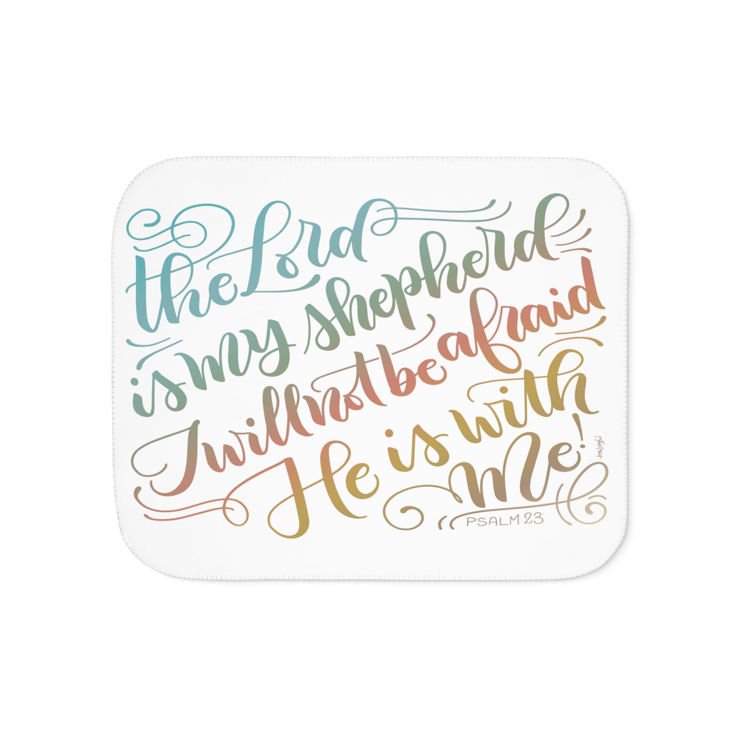 The Lord is my shepherd - Psalm 23 - Rainbow - Sherpa Blanket - howjoyfulshop