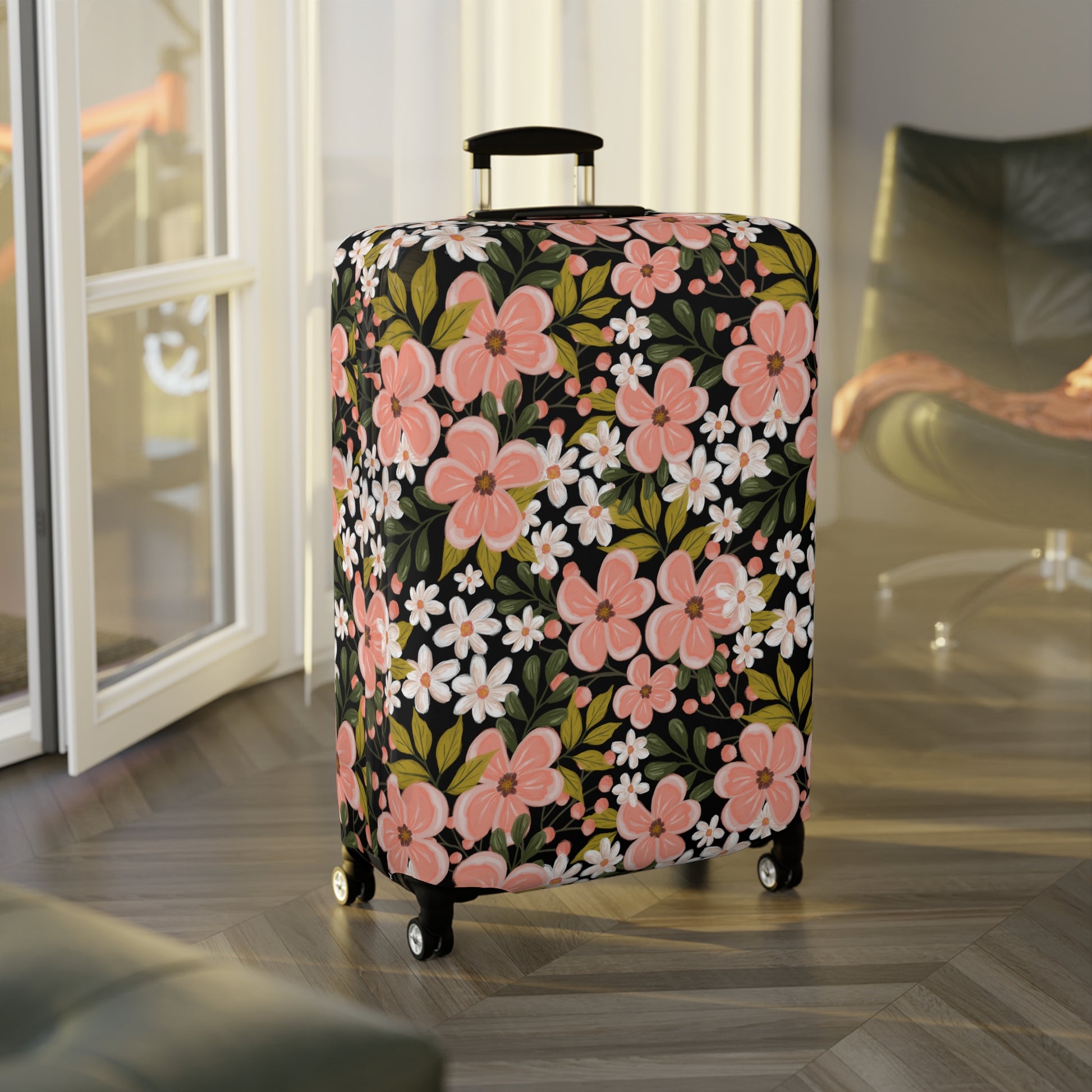 Pink Wildflower - Luggage Cover - howjoyfulshop