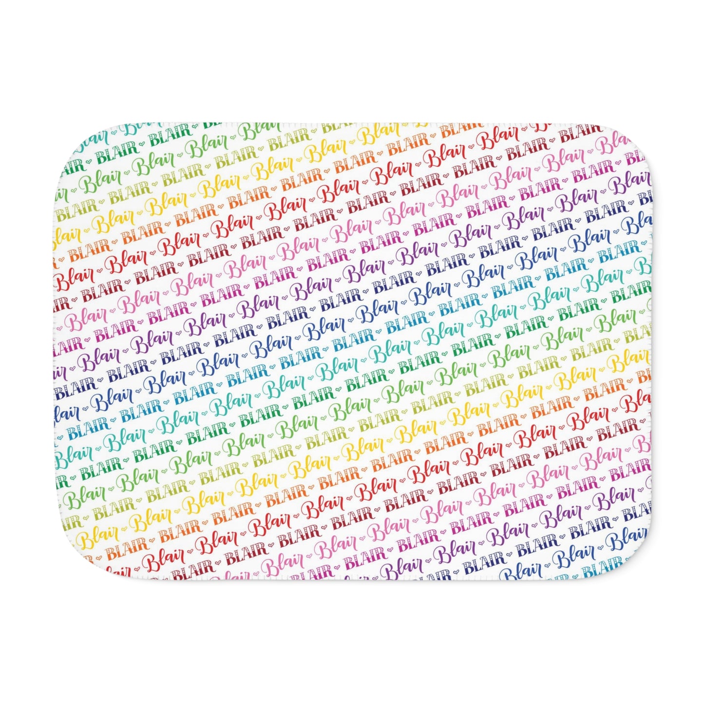 Personalized Lettered Rainbow Sherpa Blanket - howjoyfulshop