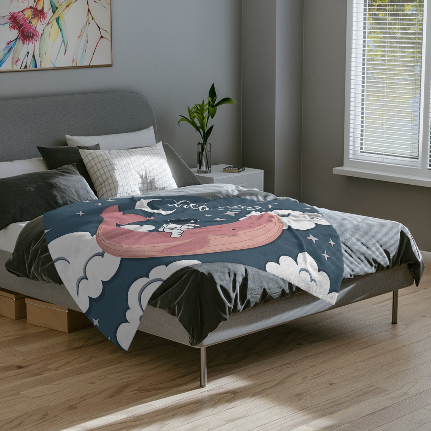 Dream big Pink - Velveteen Blanket - HowJoyful Shop