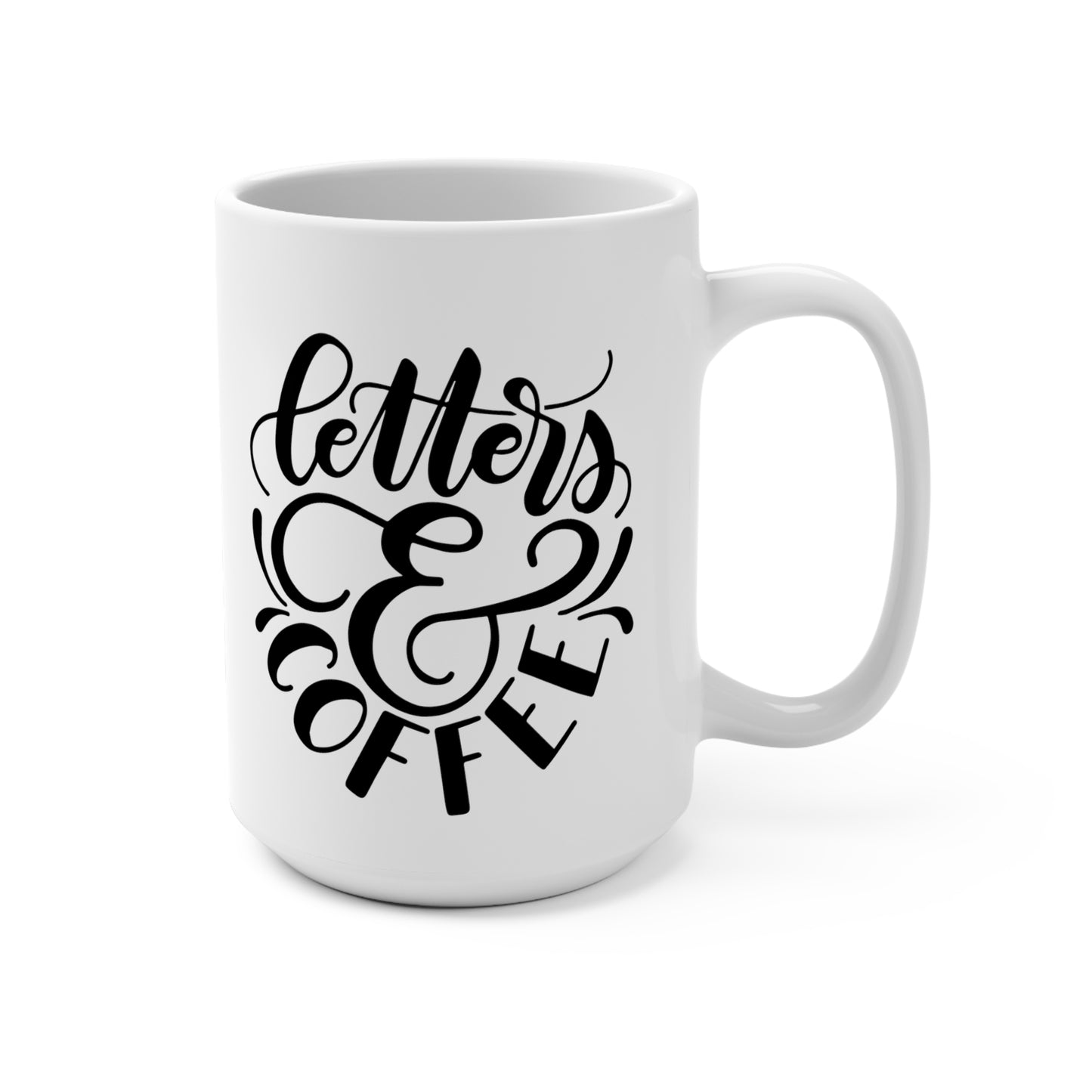 Letters and coffee - 15oz Mug - howjoyfulshop