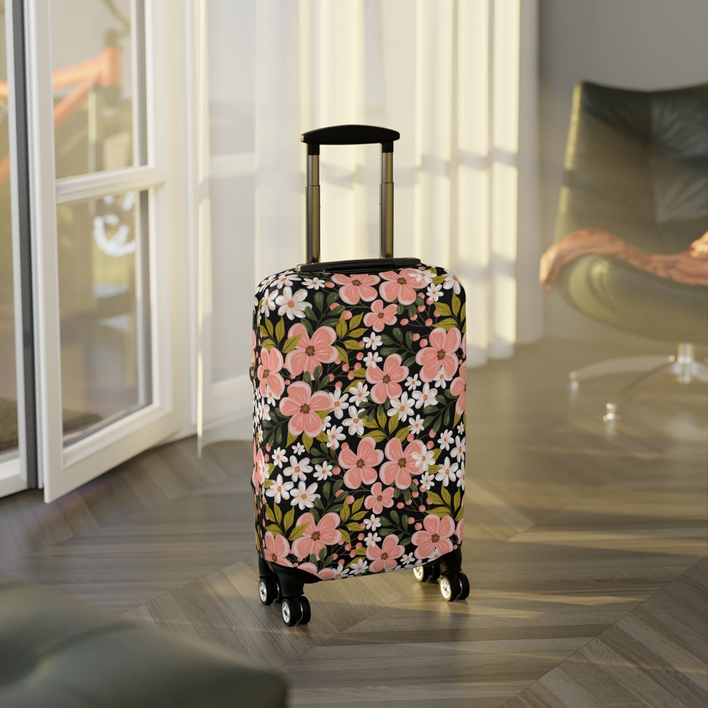 Pink Wildflower - Luggage Cover - howjoyfulshop