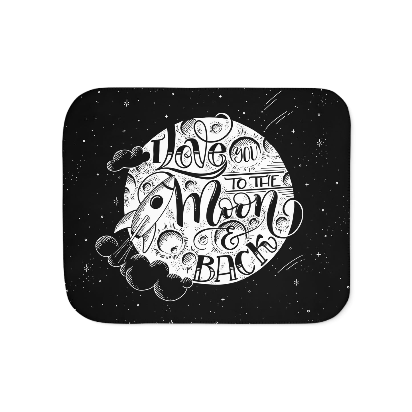 I love you to the moon and back - Sherpa Blanket - howjoyfulshop