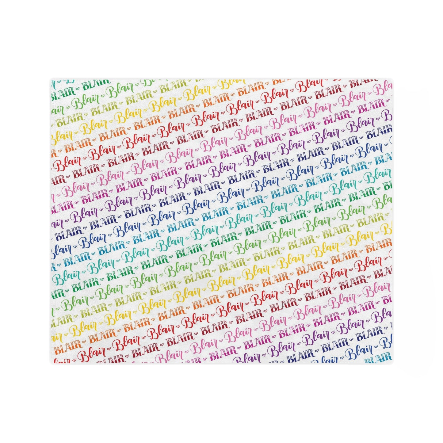 Personalized Lettered Rainbow Velveteen Blanket - howjoyfulshop