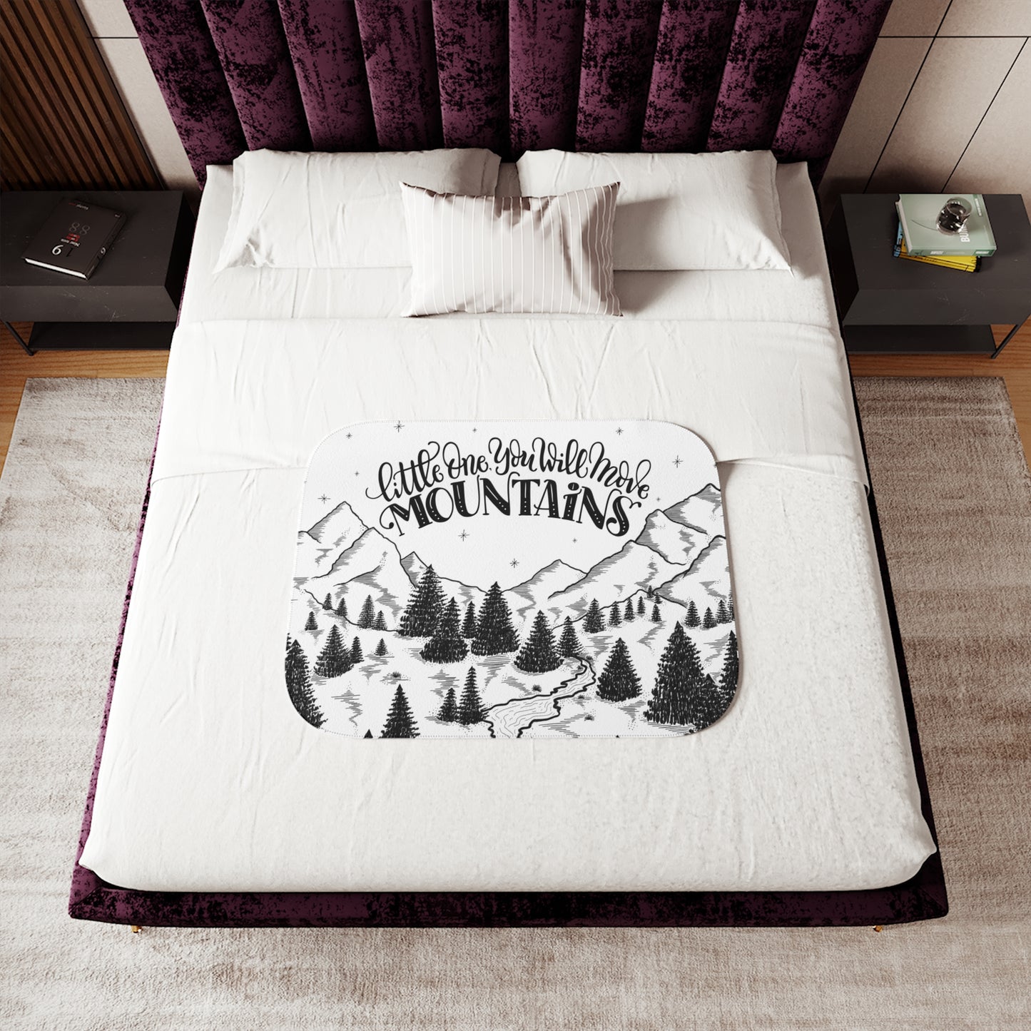 Little one you will move mountains - Sherpa Blanket - howjoyfulshop