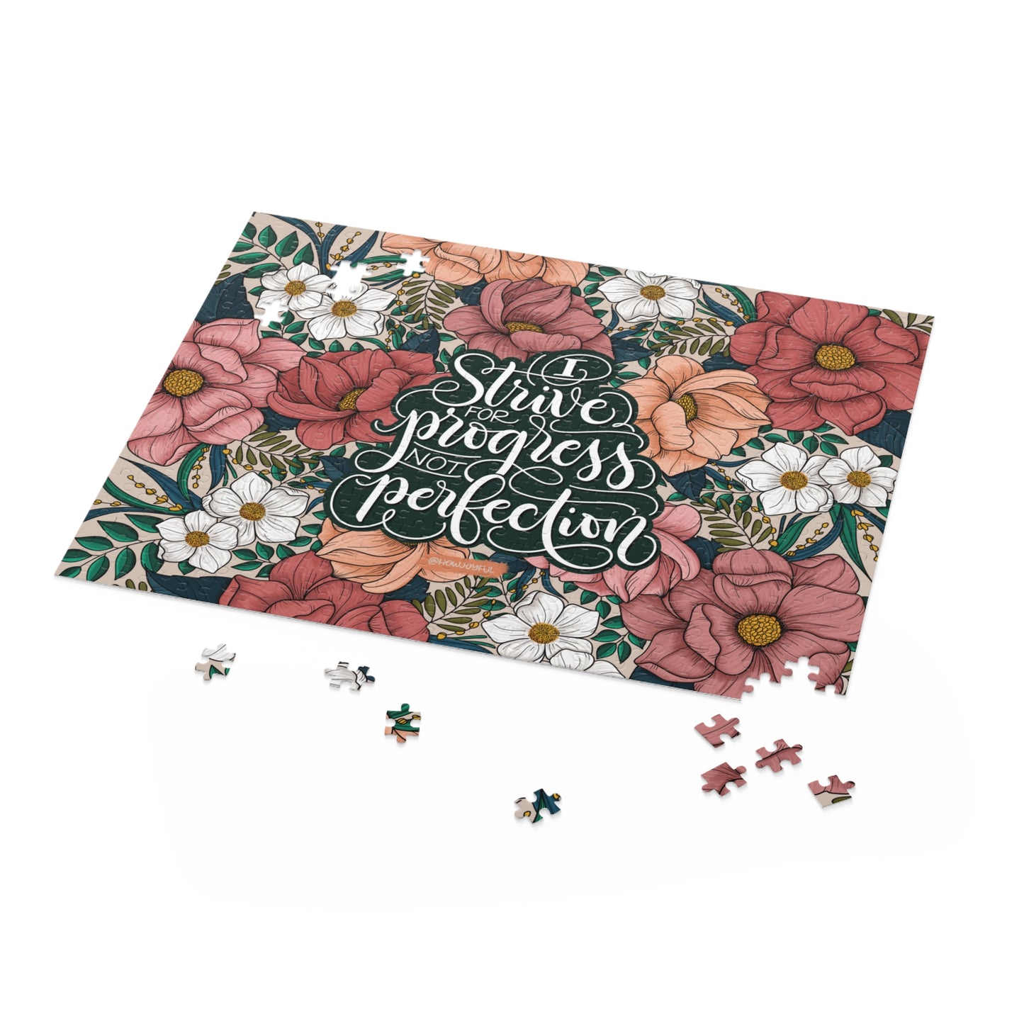 I strive for progress not perfection - Affirmation Puzzle - howjoyfulshop