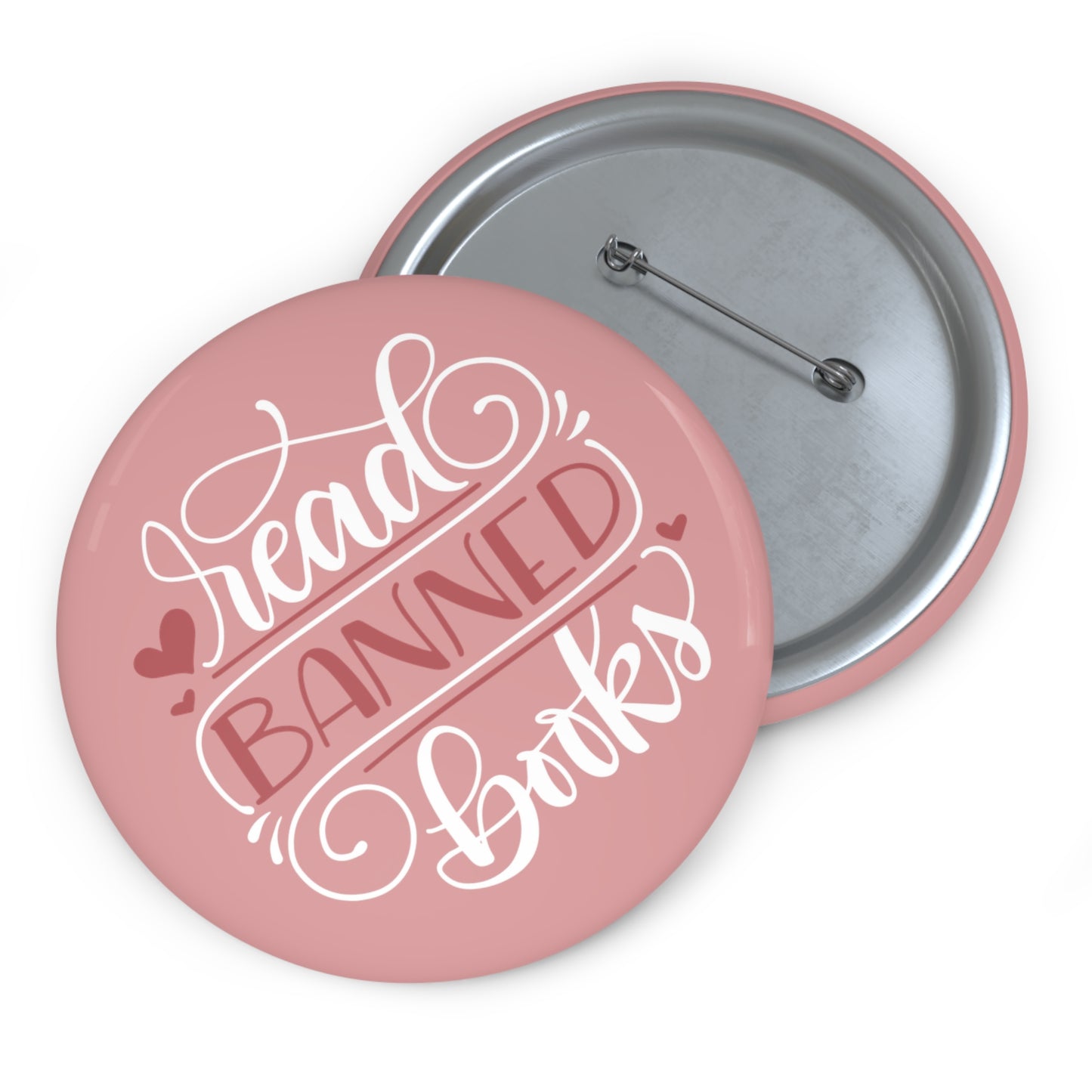 Read Banned Books - Round Pin Rose - howjoyfulshop