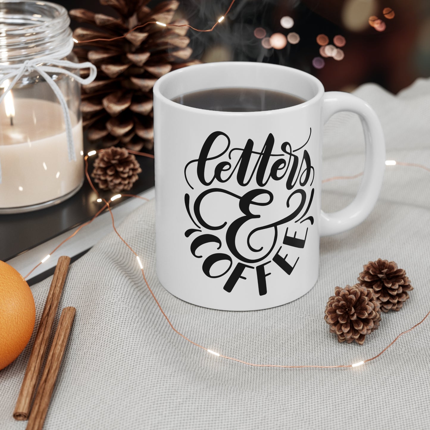 Letters and coffee - 11oz Mug - howjoyfulshop