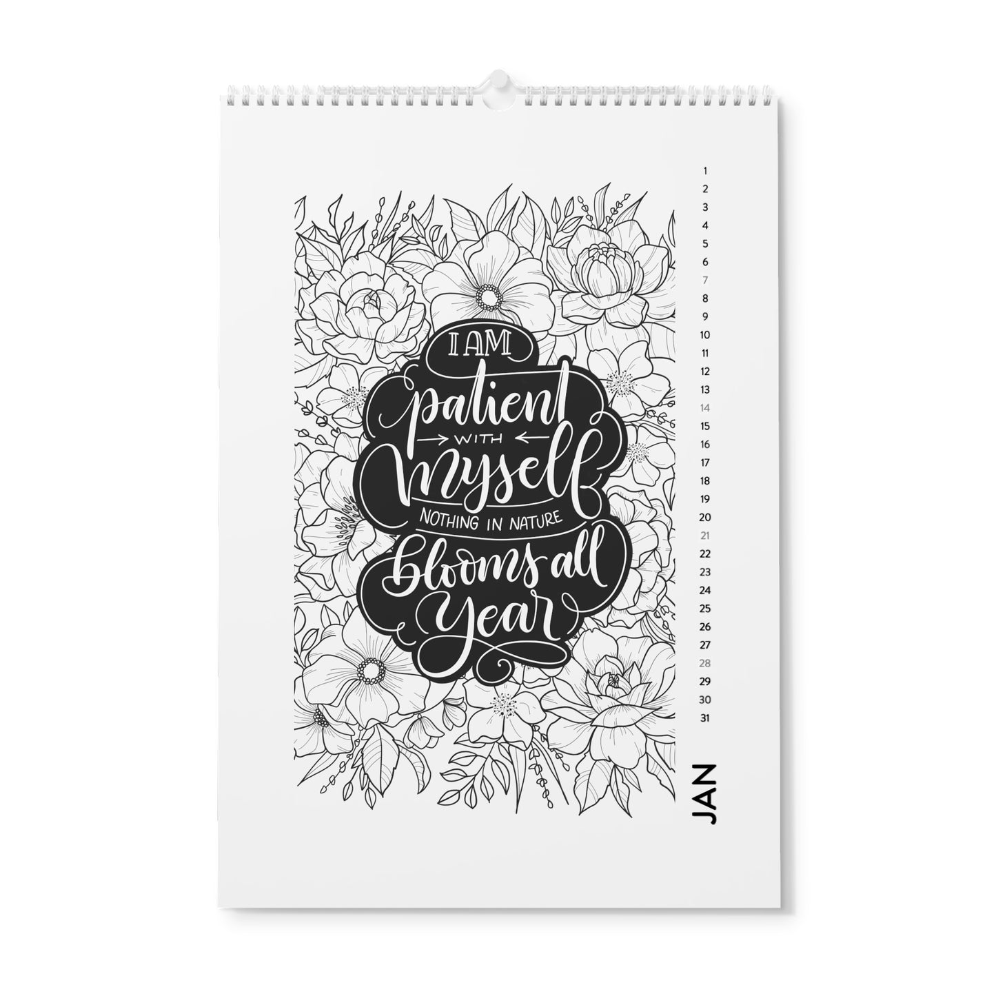 The Lovely Affirmations & Flowers Wall Calendar (2024) - howjoyfulshop