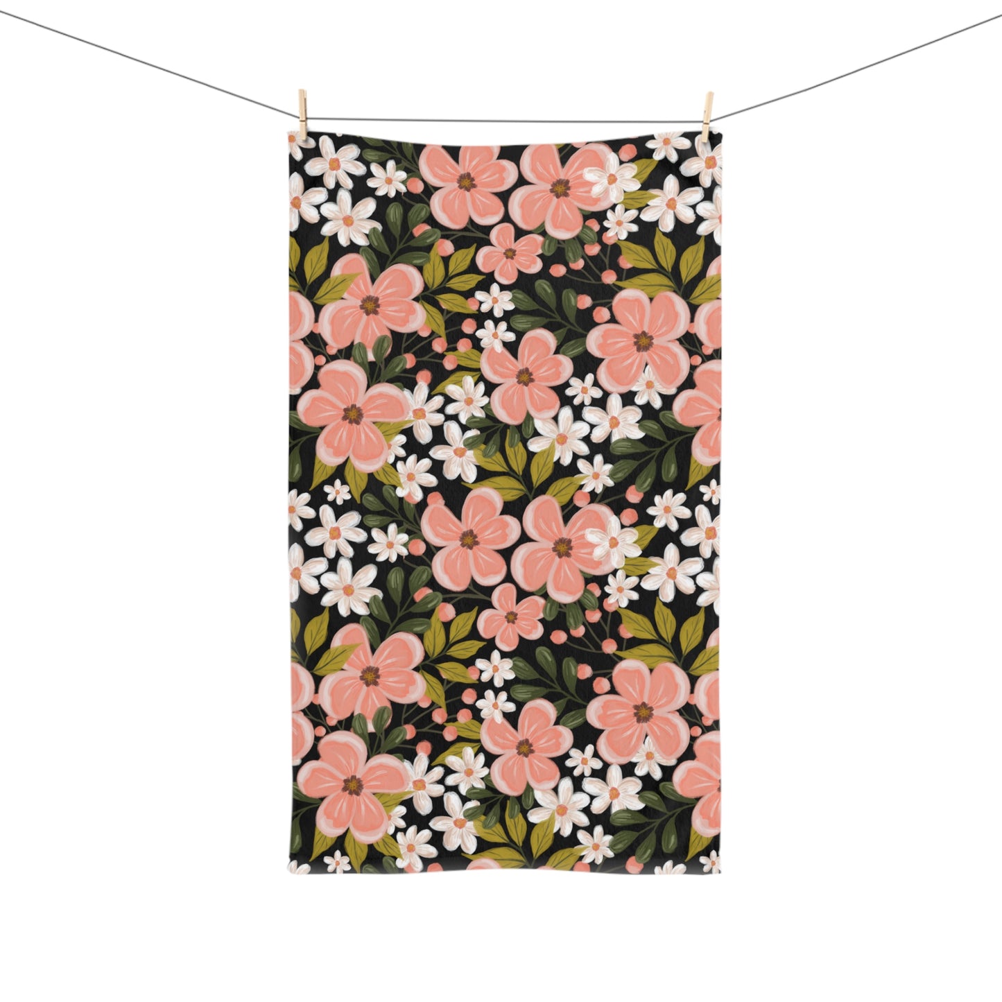 Pink Wildflower - Kitchen Towel - howjoyfulshop