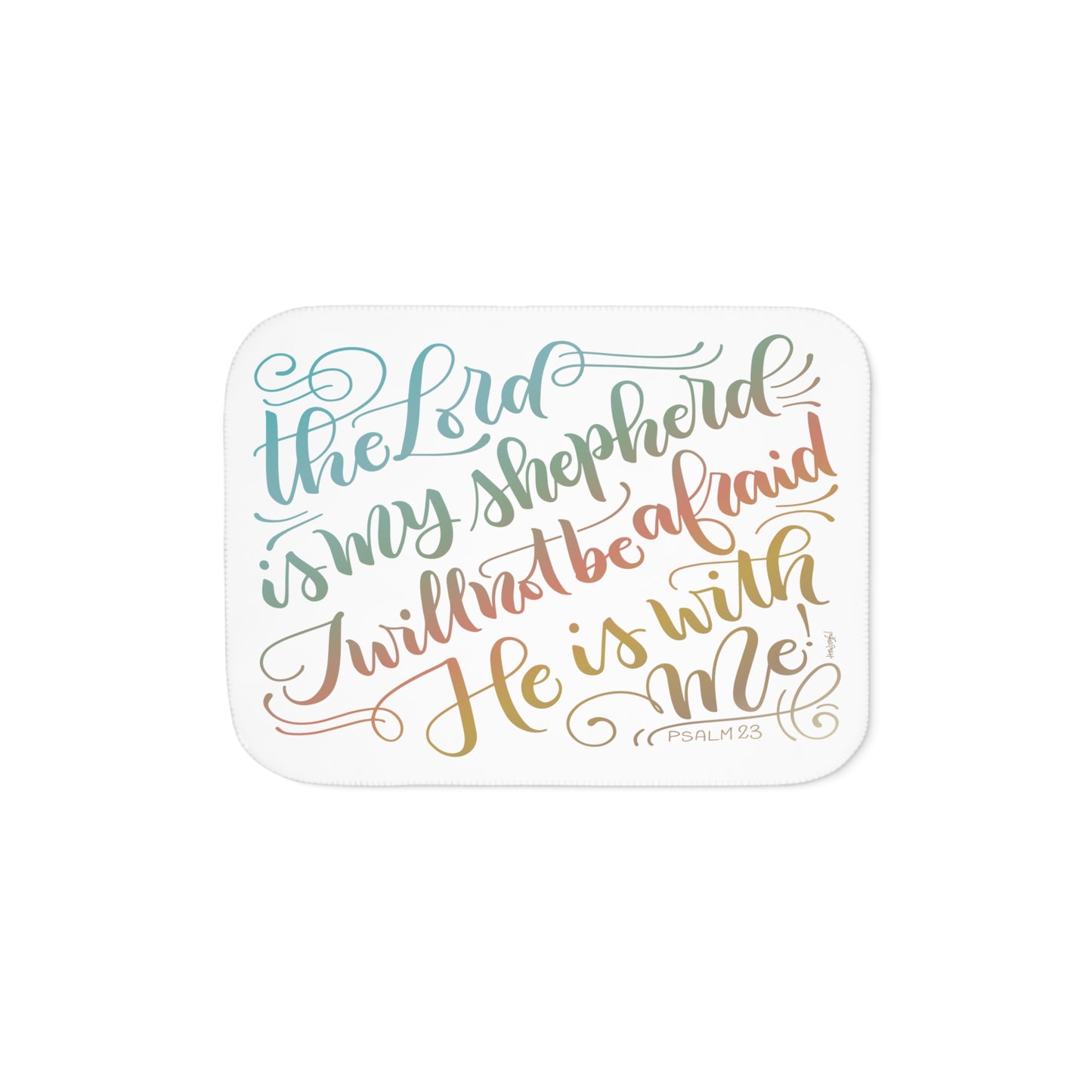 The Lord is my shepherd - Psalm 23 - Rainbow - Sherpa Blanket - howjoyfulshop