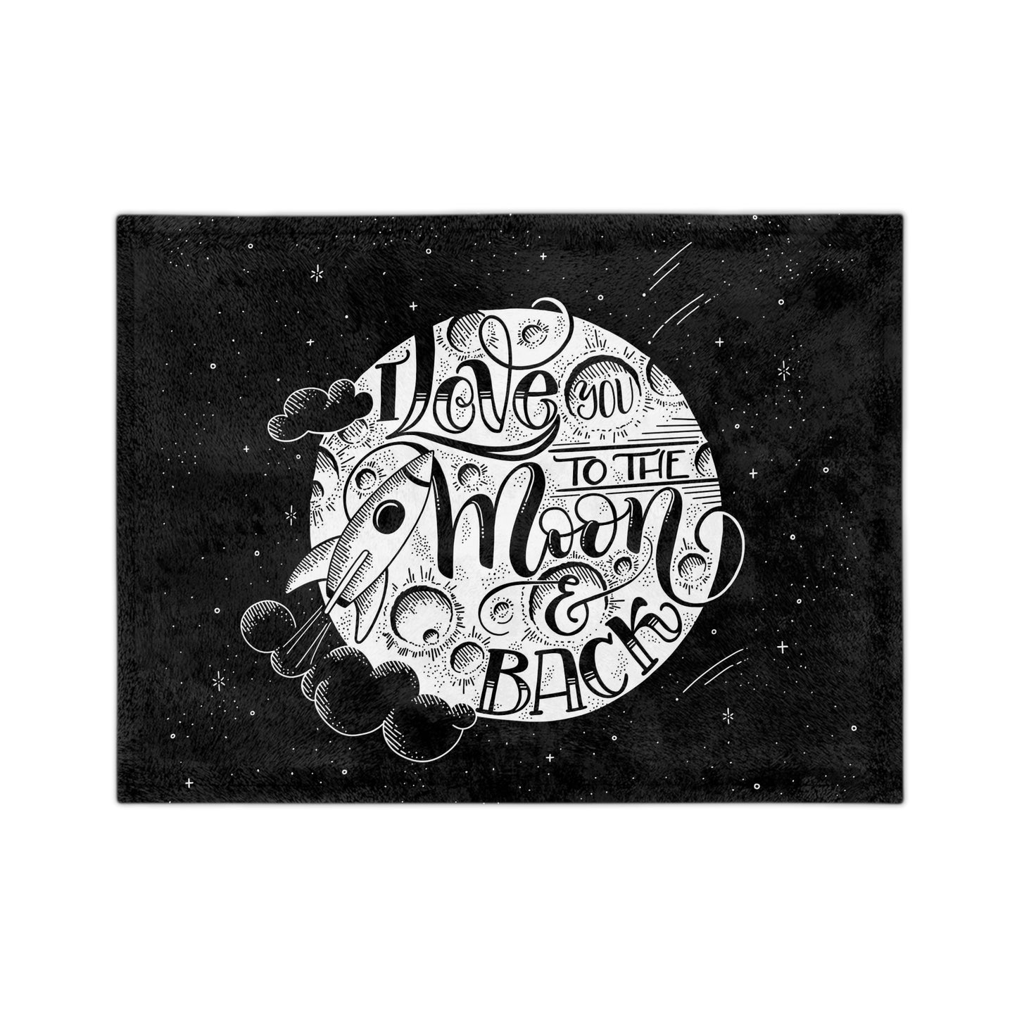 I love you to the moon and back - Velveteen Blanket - howjoyfulshop
