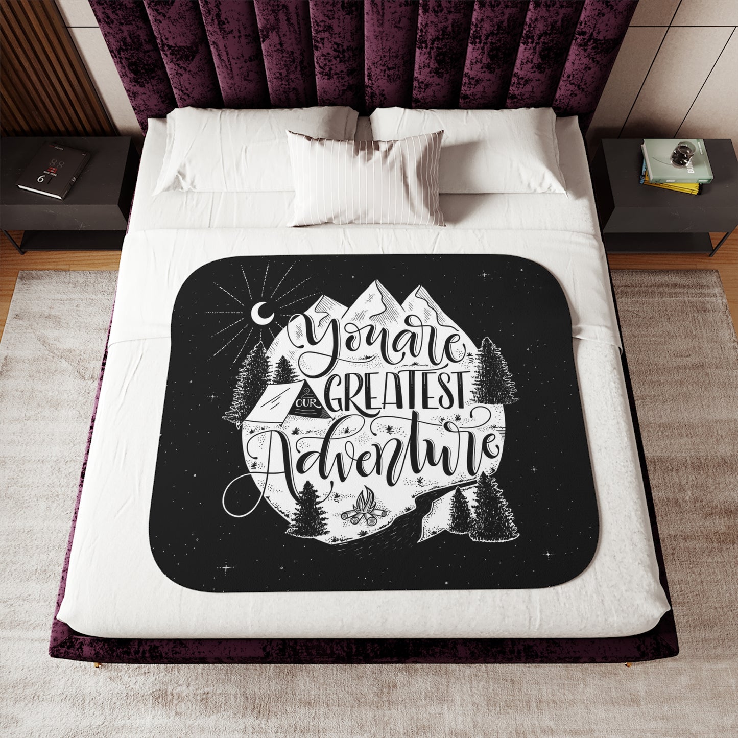 You are our greatest adventure - Woodland - Sherpa Blanket - howjoyfulshop