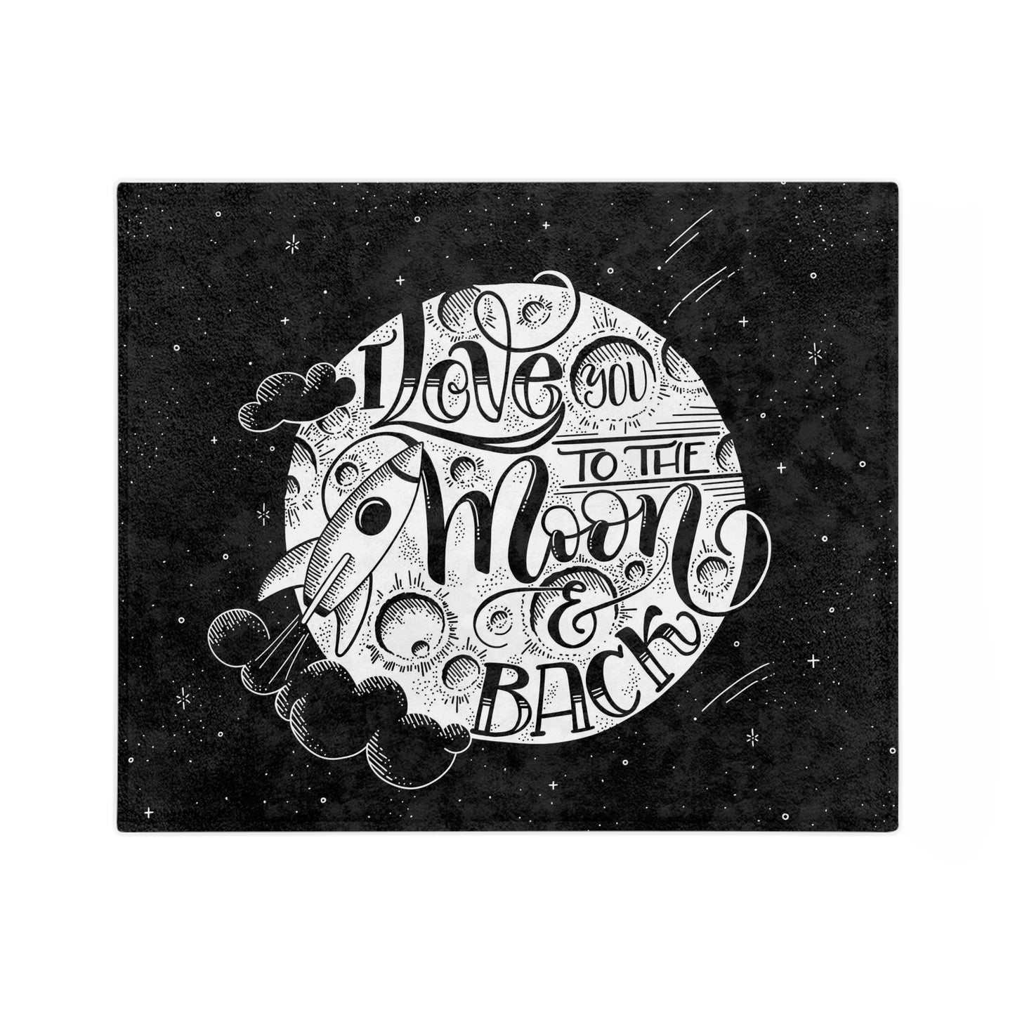 I love you to the moon and back - Velveteen Blanket - howjoyfulshop