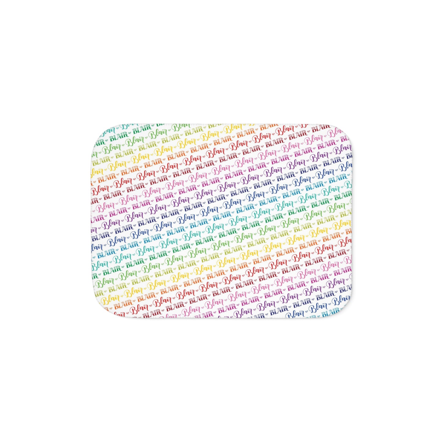 Personalized Lettered Rainbow Sherpa Blanket - howjoyfulshop