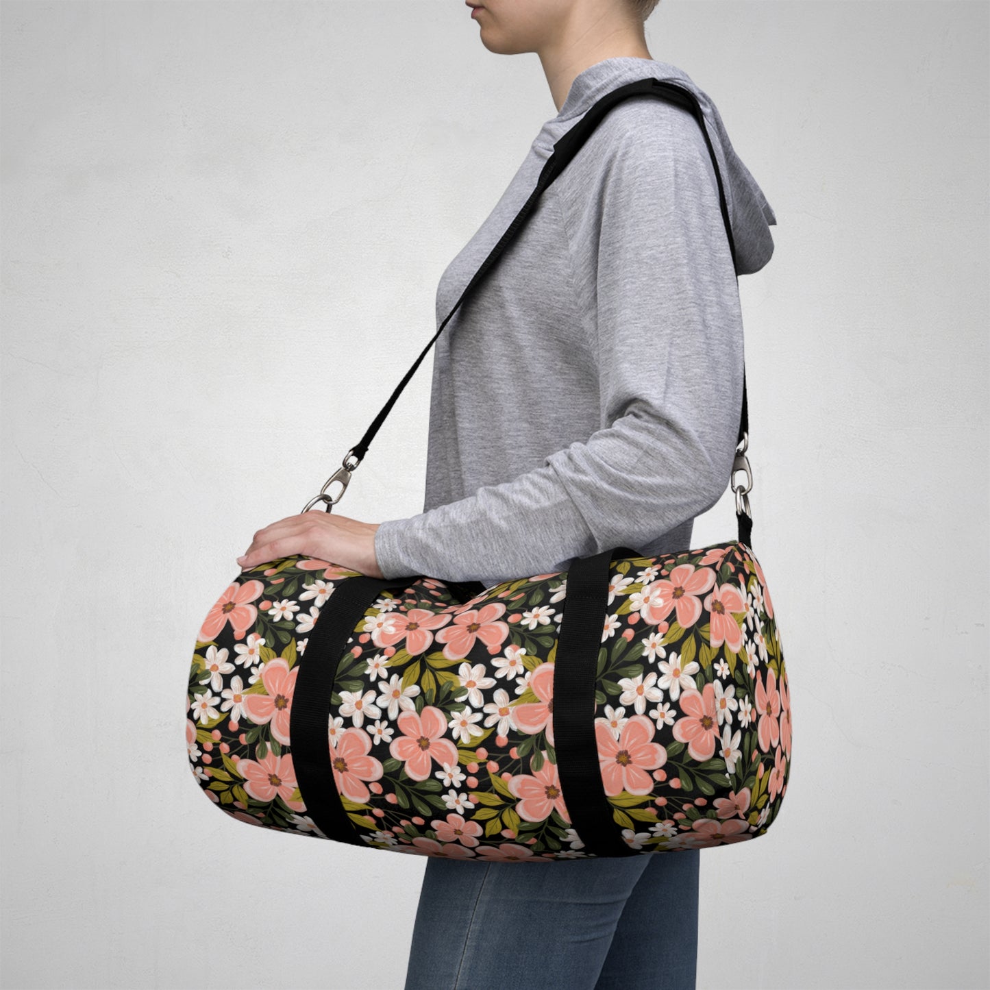 Pink Wildflower - Duffel Bag - howjoyfulshop