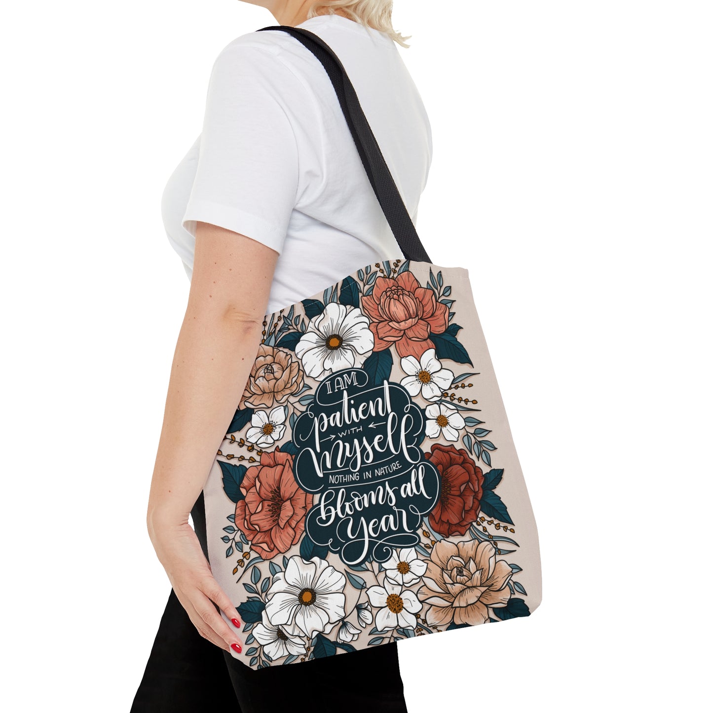 I am patient with myself - Affirmation Tote Bag - howjoyfulshop