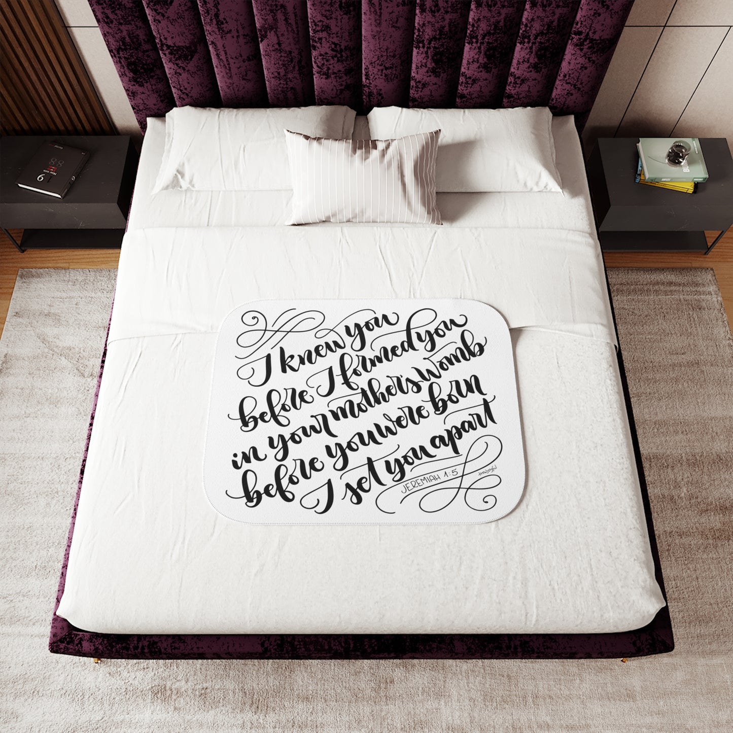 I knew you before I formed you in your mother's womb - Jeremiah 1:5 - Sherpa Blanket - howjoyfulshop