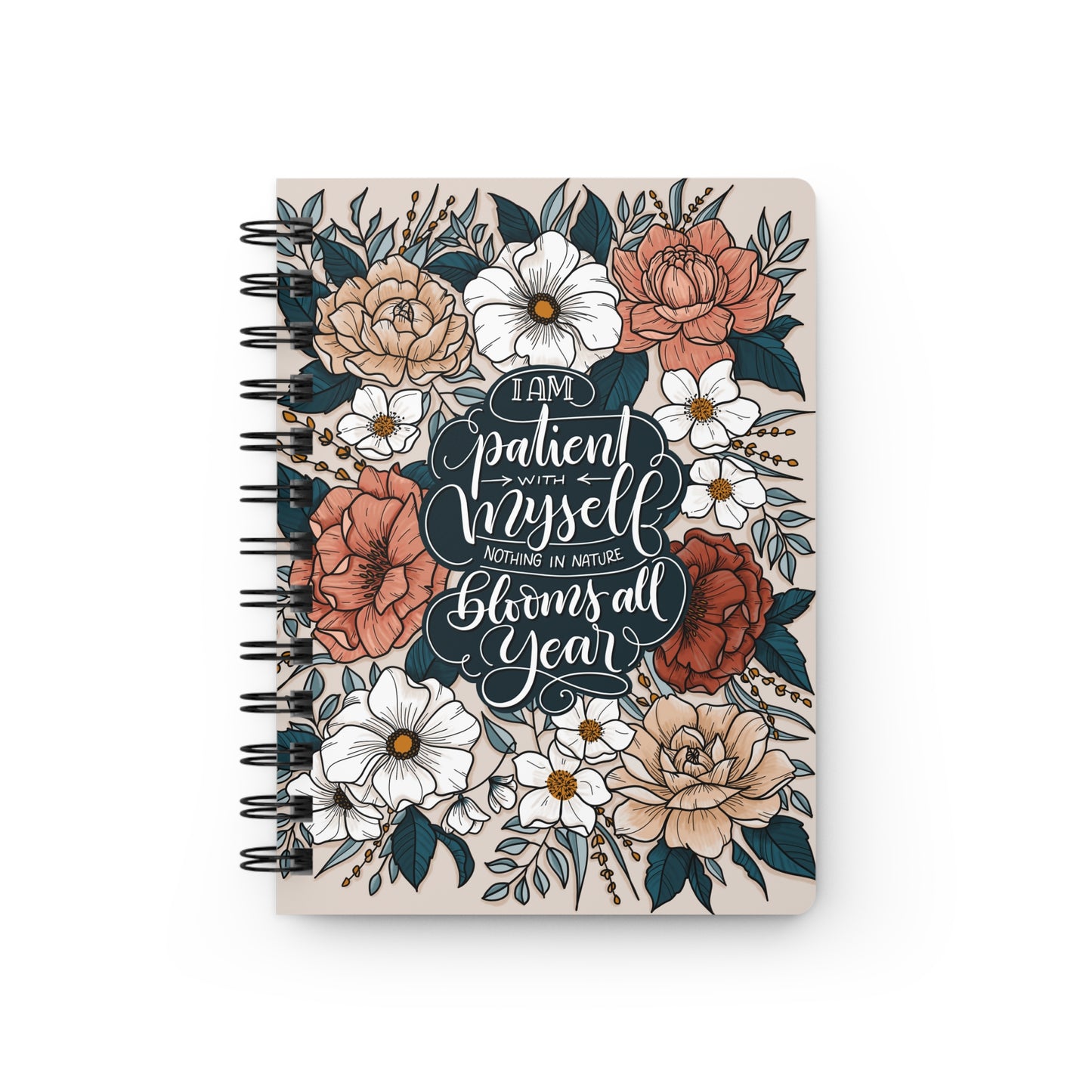 I am patient with myself - Spiral Bound Affirmation Journal - howjoyfulshop