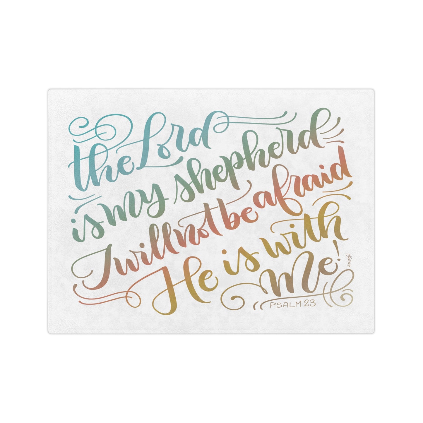 The Lord is my shepherd - Psalm 23 - Rainbow Velveteen Blanket - howjoyfulshop