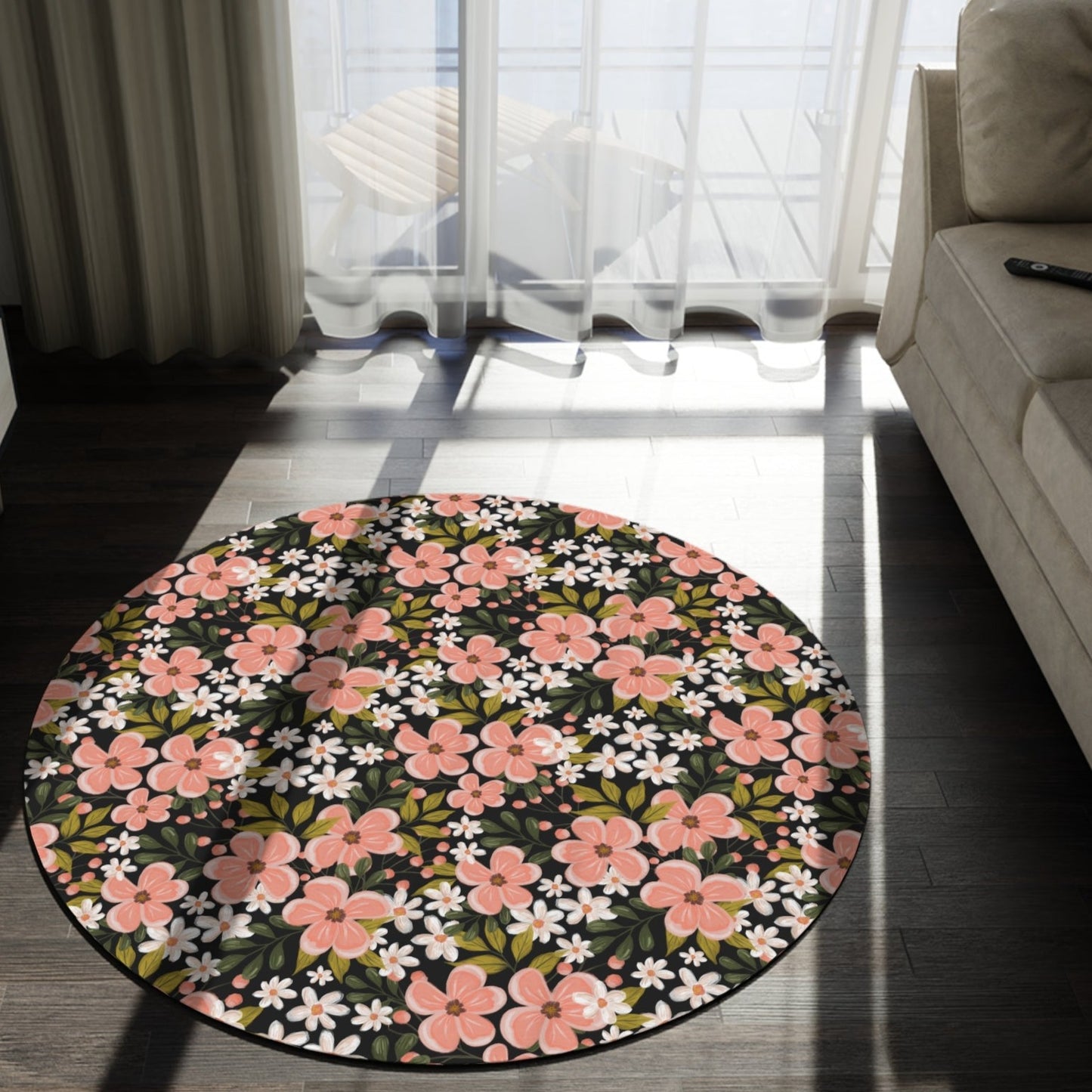 Pink Wildflower Area Rug - howjoyfulshop