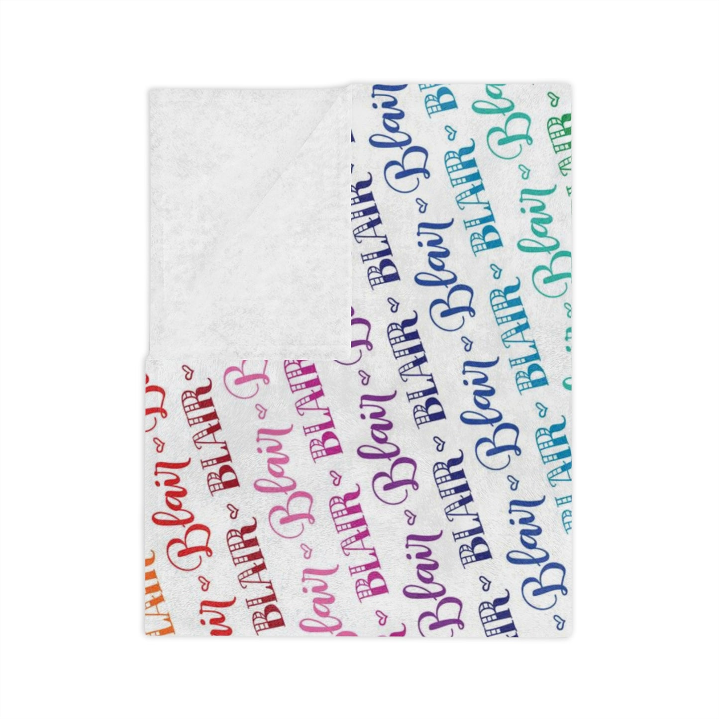 Personalized Lettered Rainbow Velveteen Blanket - howjoyfulshop