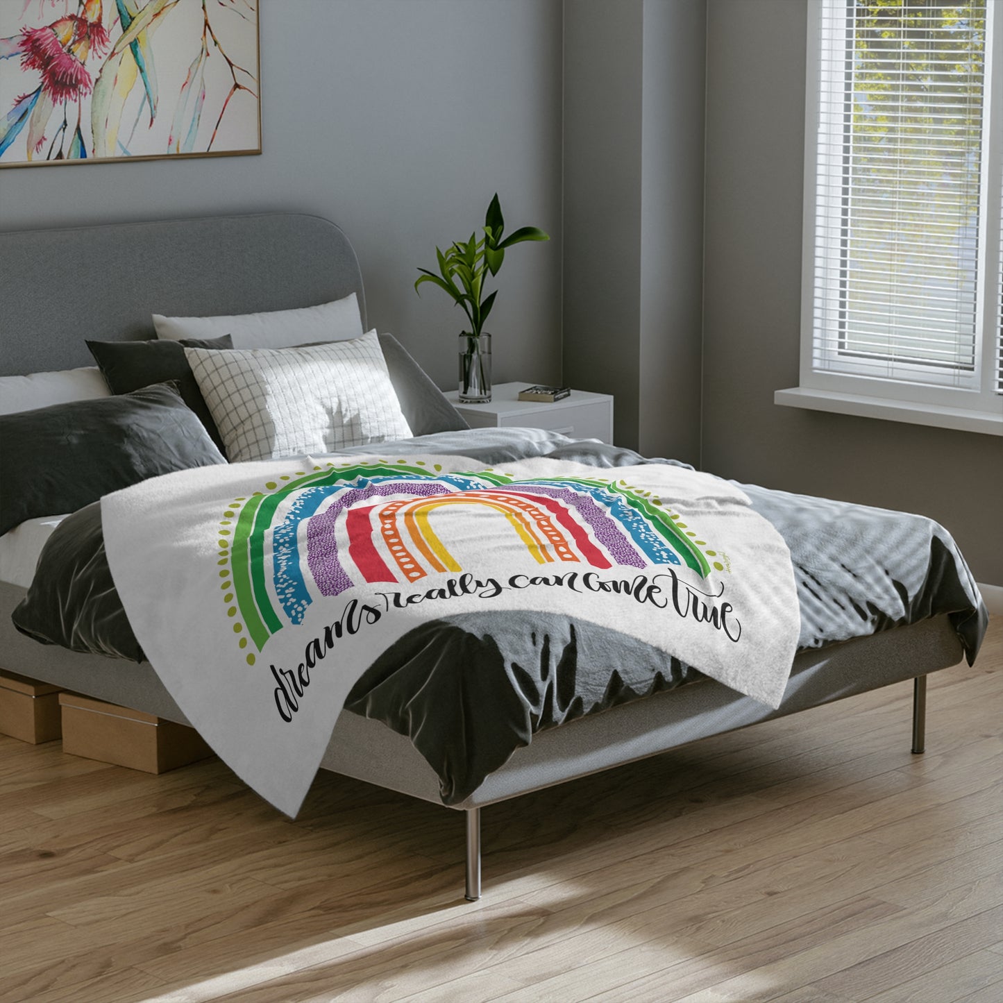Dreams come true - Bright - Velveteen Blanket - howjoyfulshop