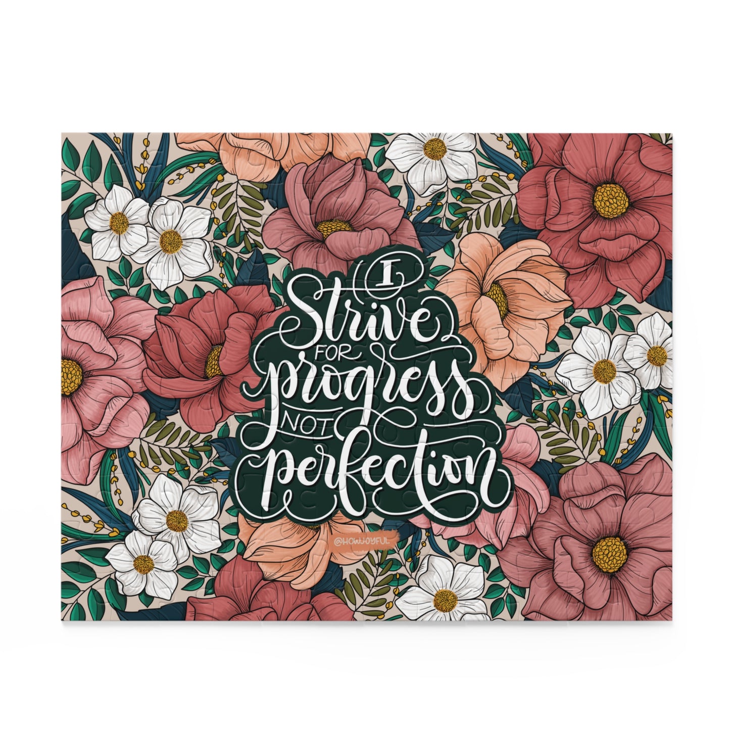 I strive for progress not perfection - Affirmation Puzzle - howjoyfulshop