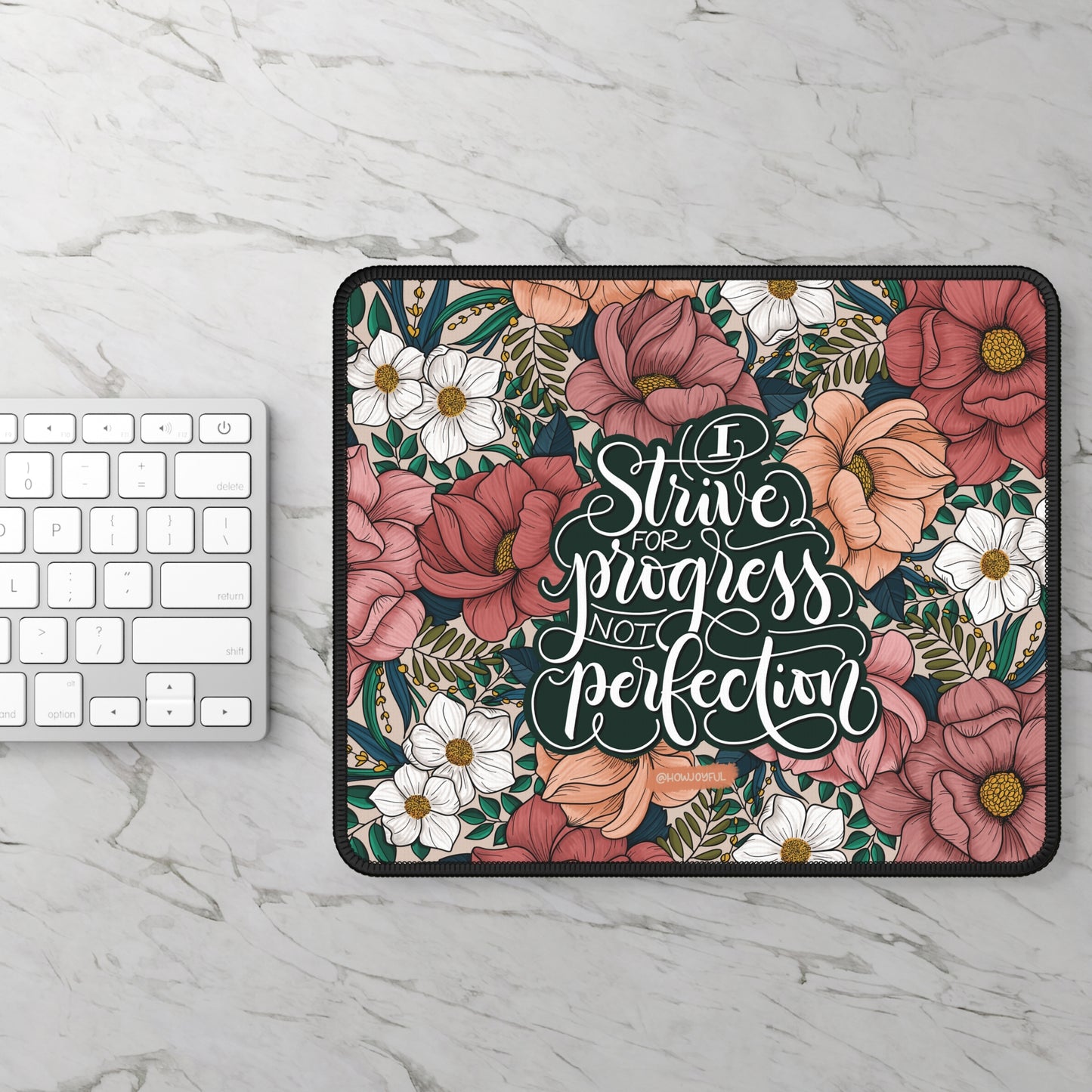 Mousepad - I strive for progress not perfection - Affirmation - howjoyfulshop