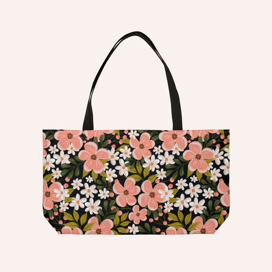 Pink Wildflower - Weekender Tote Bag - howjoyfulshop