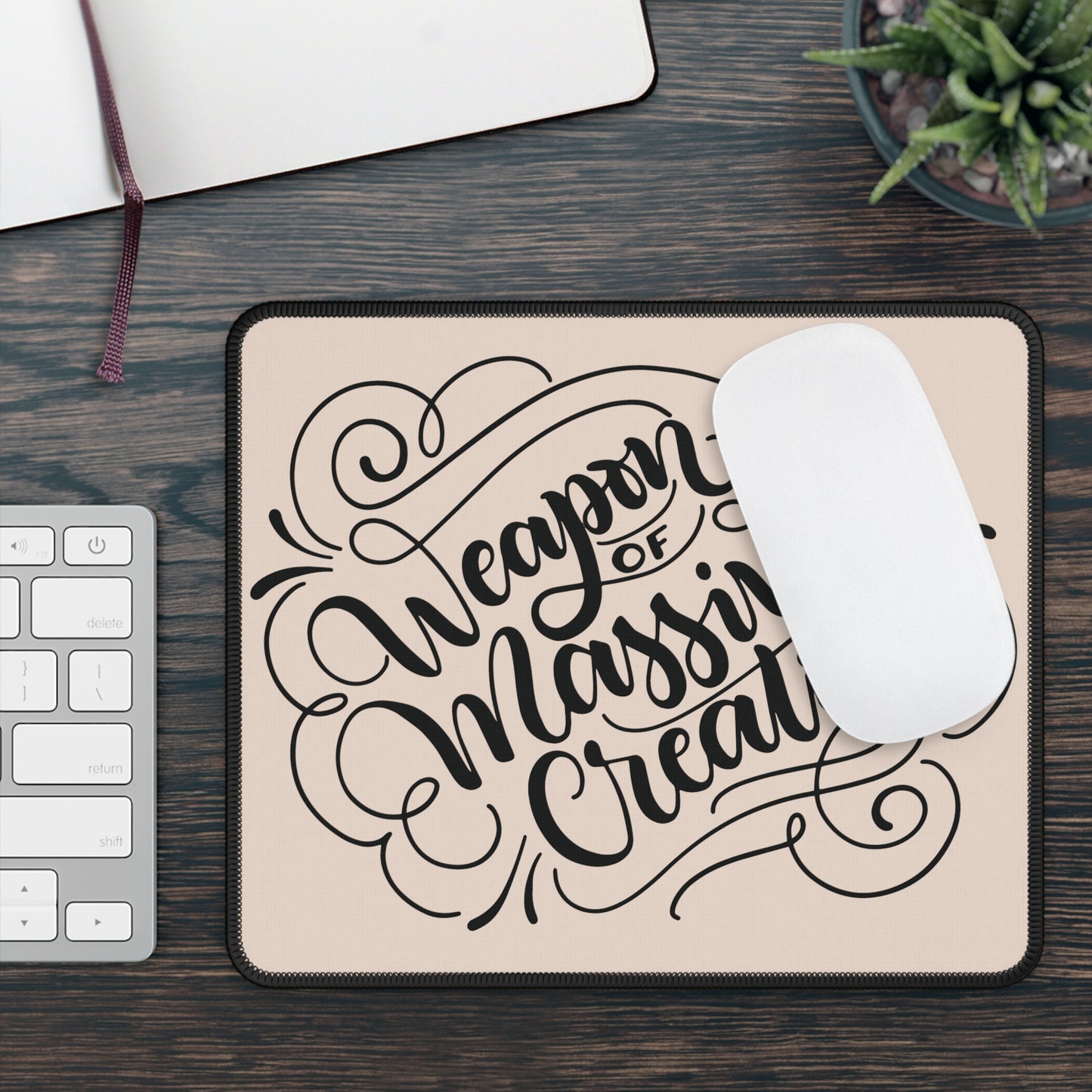 Weapon of massive creation - Tan Mousepad - howjoyfulshop