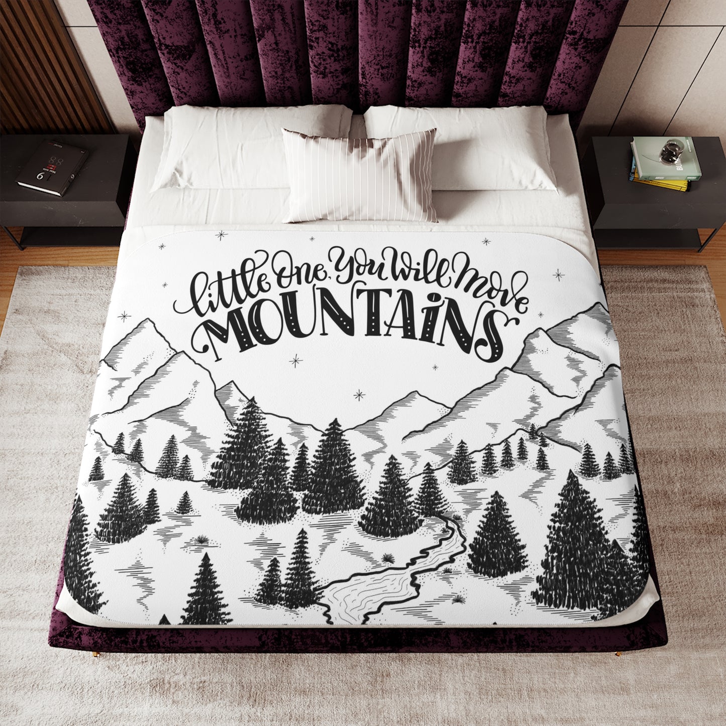 Little one you will move mountains - Sherpa Blanket - howjoyfulshop