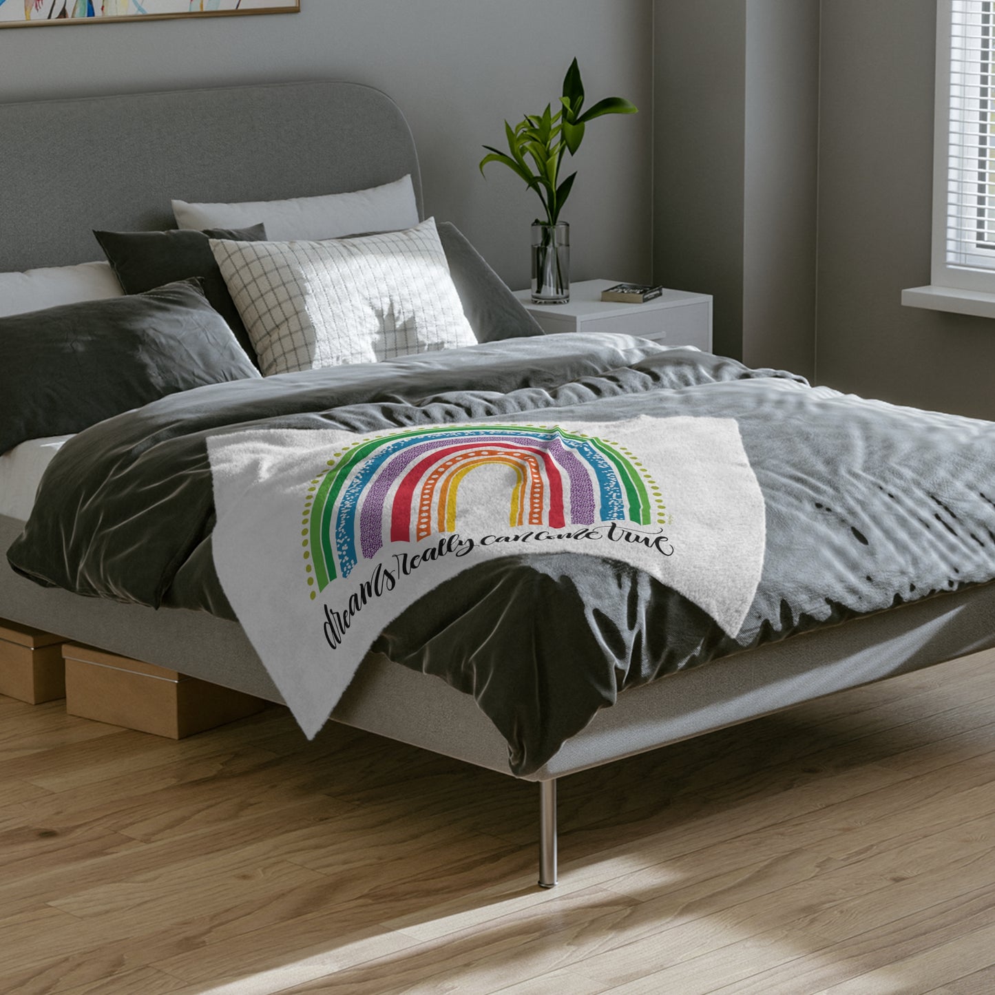 Dreams come true - Bright - Velveteen Blanket - howjoyfulshop