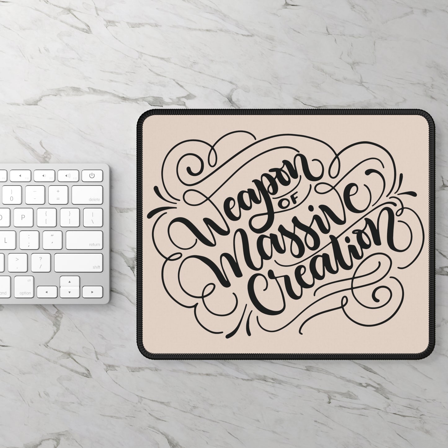 Weapon of massive creation - Tan Mousepad - howjoyfulshop