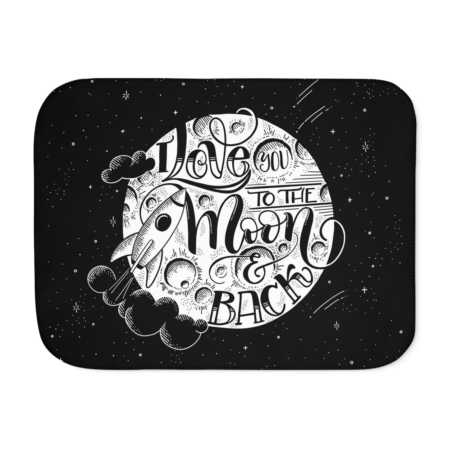 I love you to the moon and back - Sherpa Blanket - howjoyfulshop